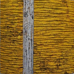 o.T. (YEN15LHV) small yellow contemporary modern wall sculpture painting relief