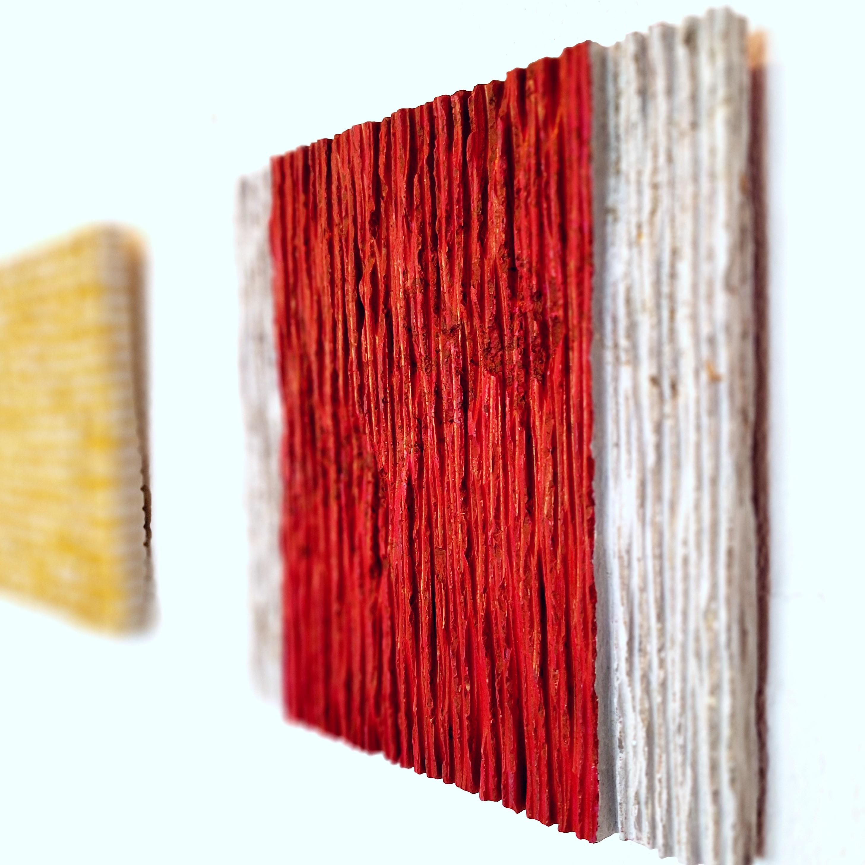 Trittico o.T. - verde giallo rosso contemporaneo moderno scultura da parete pittura 3