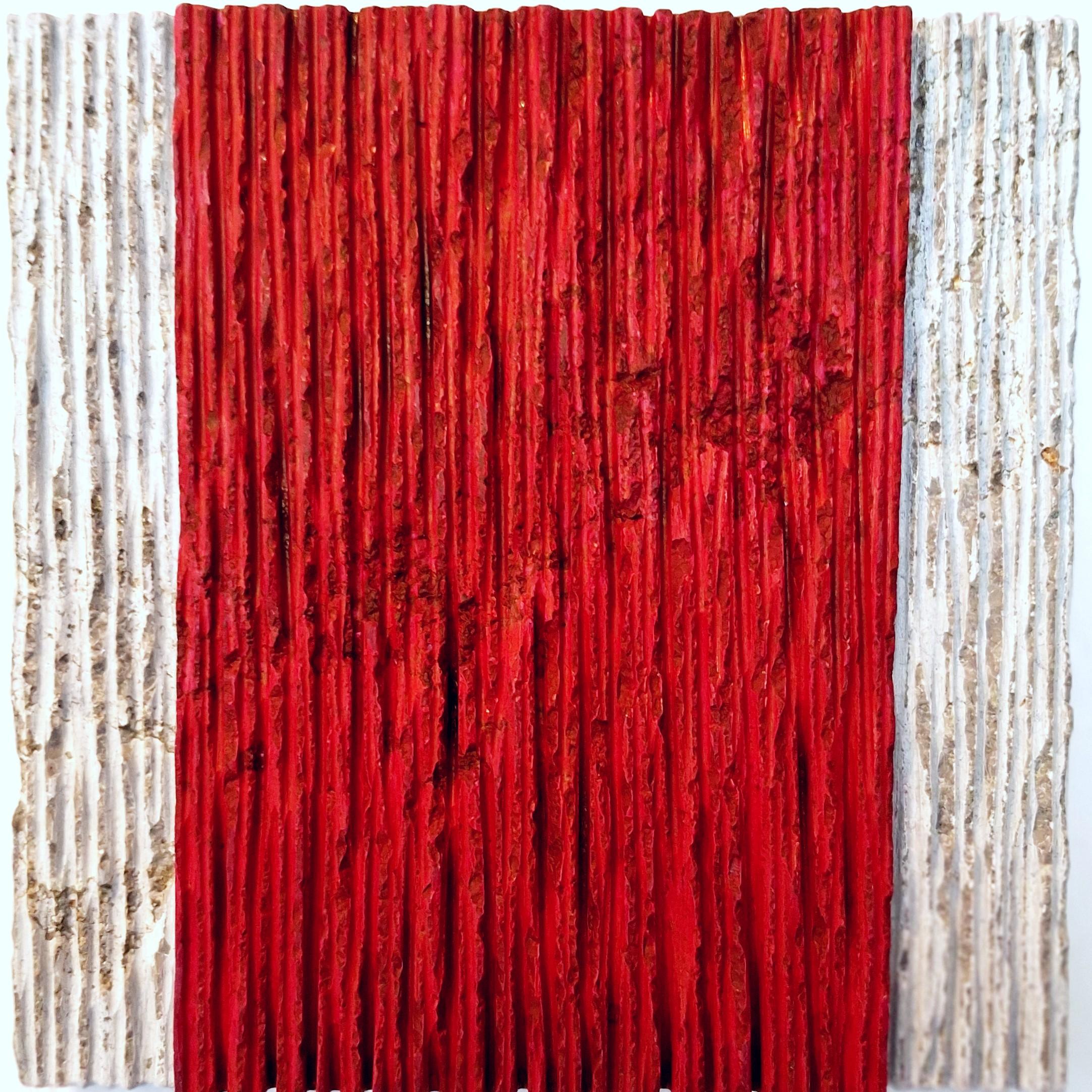Trittico o.T. - verde giallo rosso contemporaneo moderno scultura da parete pittura 4