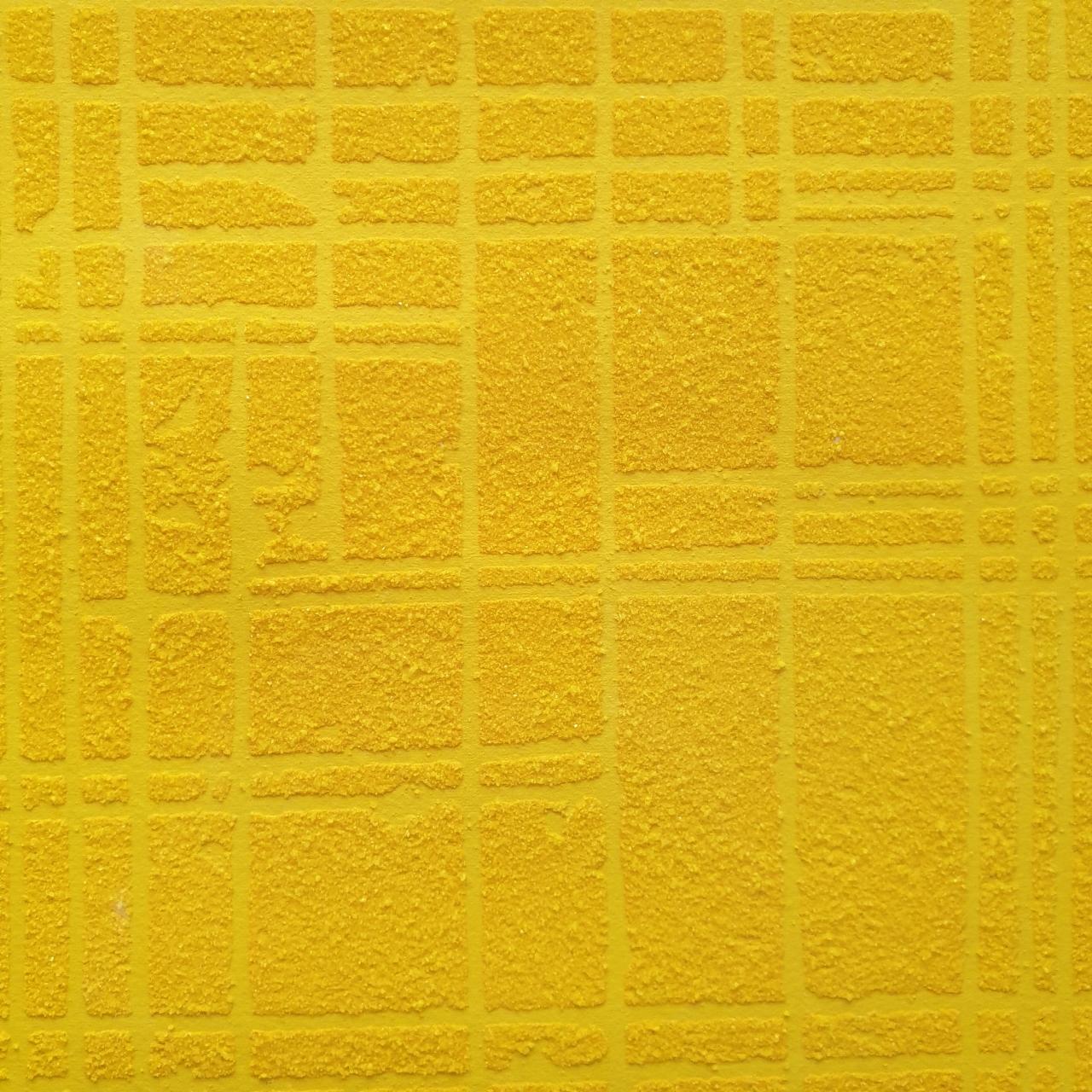o.T. gelb - contemporary modern abstract geometric stone cut monotype print - Orange Abstract Print by Dieter Kränzlein