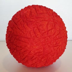 o.T. orange rot - contemporary modern abstract organic sculpture