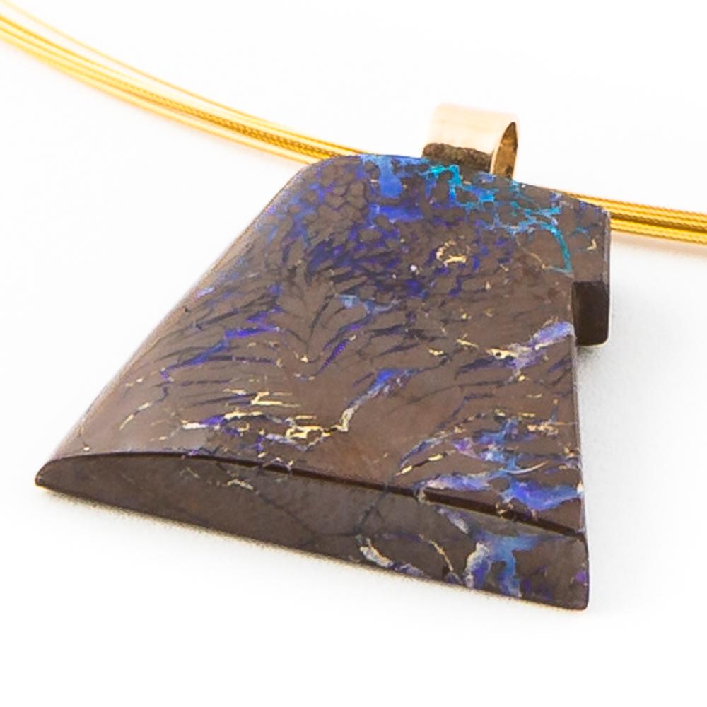 Dieter Lorenz Boulder Opal Necklace in 14 Karat Gold In New Condition In Ballynahinch, Co Down