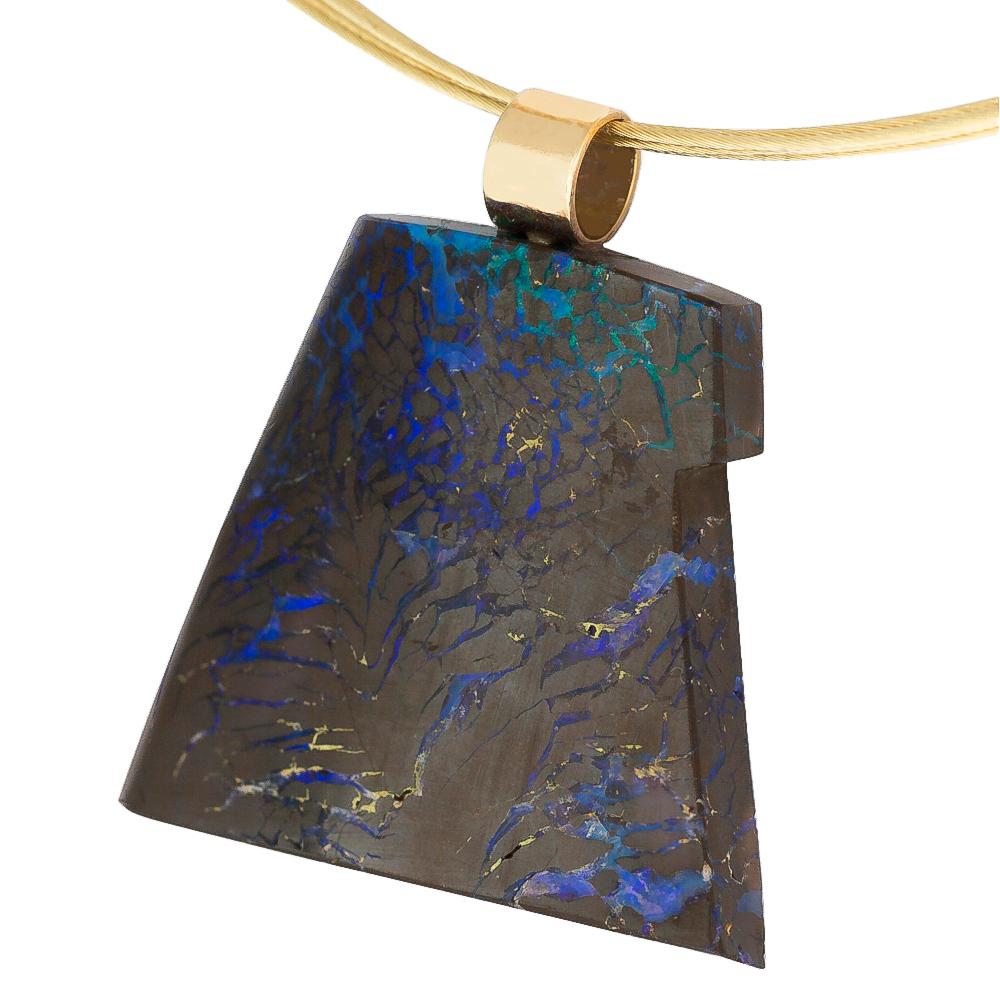 Dieter Lorenz Boulder Opal Necklace in 14 Karat Gold 1
