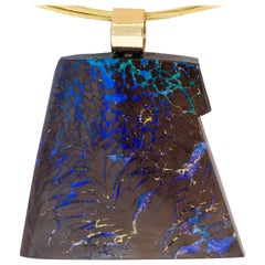 Dieter Lorenz Boulder Opal Necklace in 14 Karat Gold