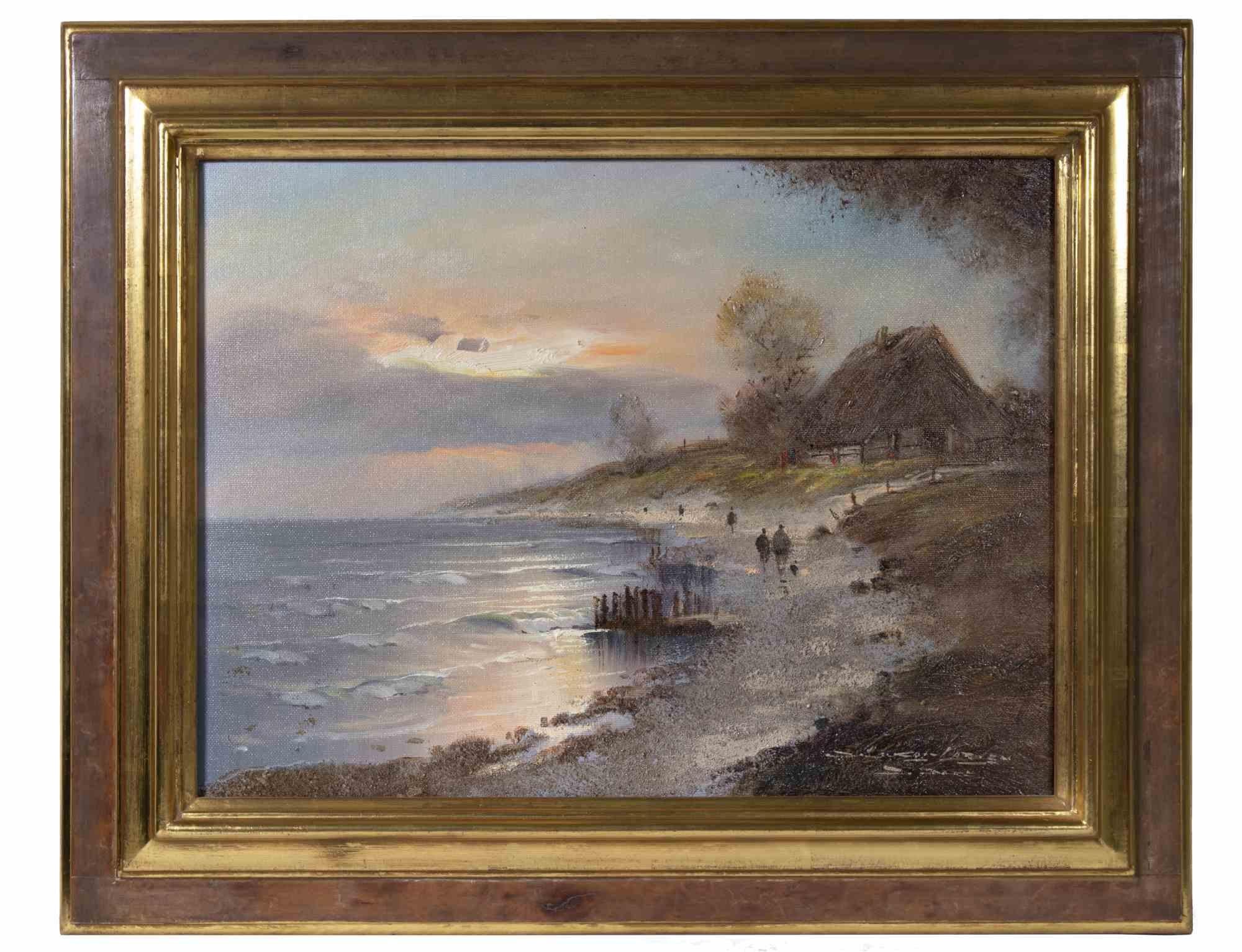 Abendatmosphäre – Gemälde von D. Lukas-Larsen – Ende des 20. Jahrhunderts – Painting von Dieter Lukas-Larsen