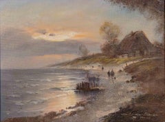 Evening Atmosphere - Original Painting by D. Lukas-Larsen - Late 20th Century