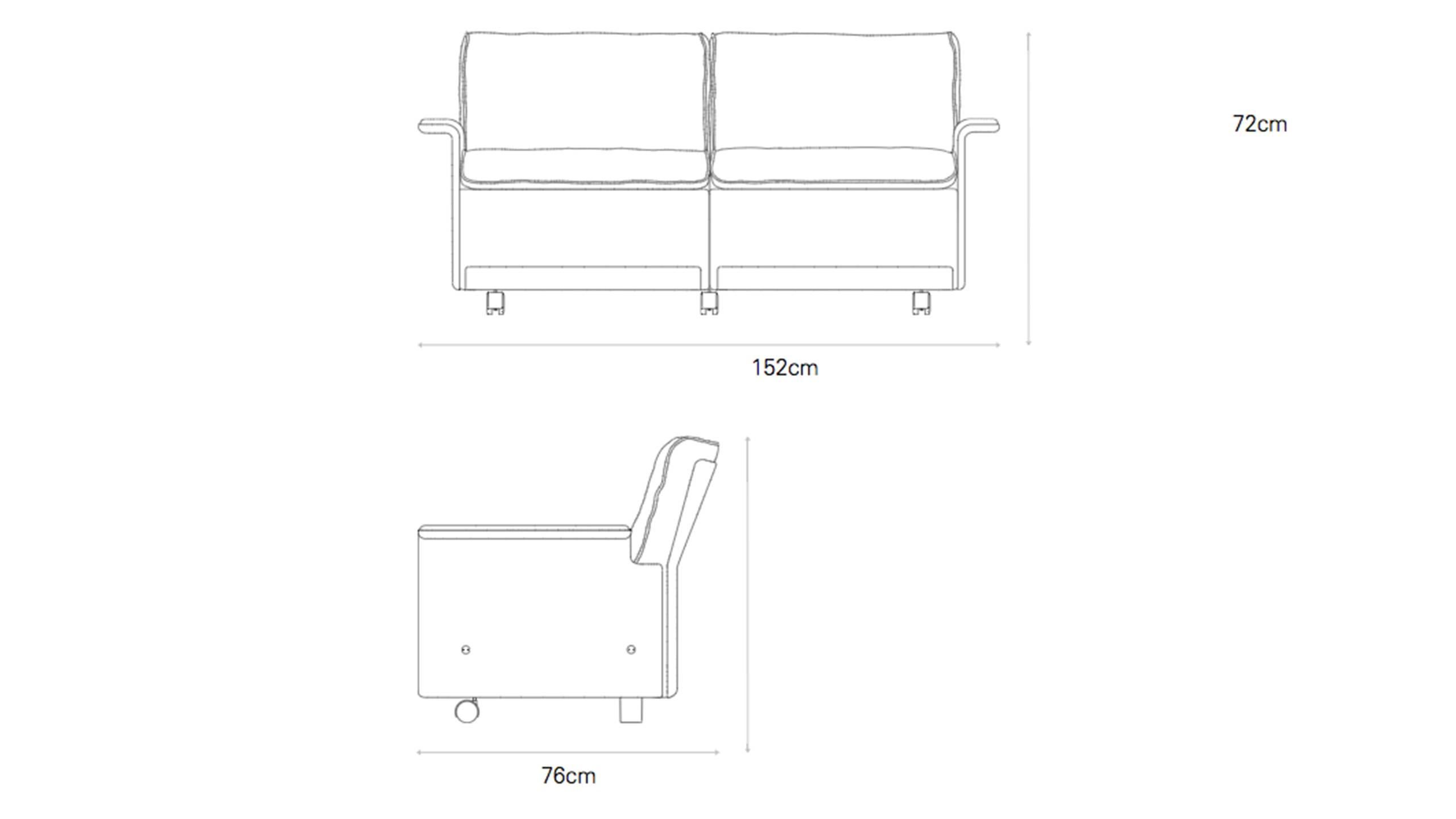 Dieter Rams, Sofa RZ 62 in Olivgreen Leather by Vitsœ, Two-Seat 10