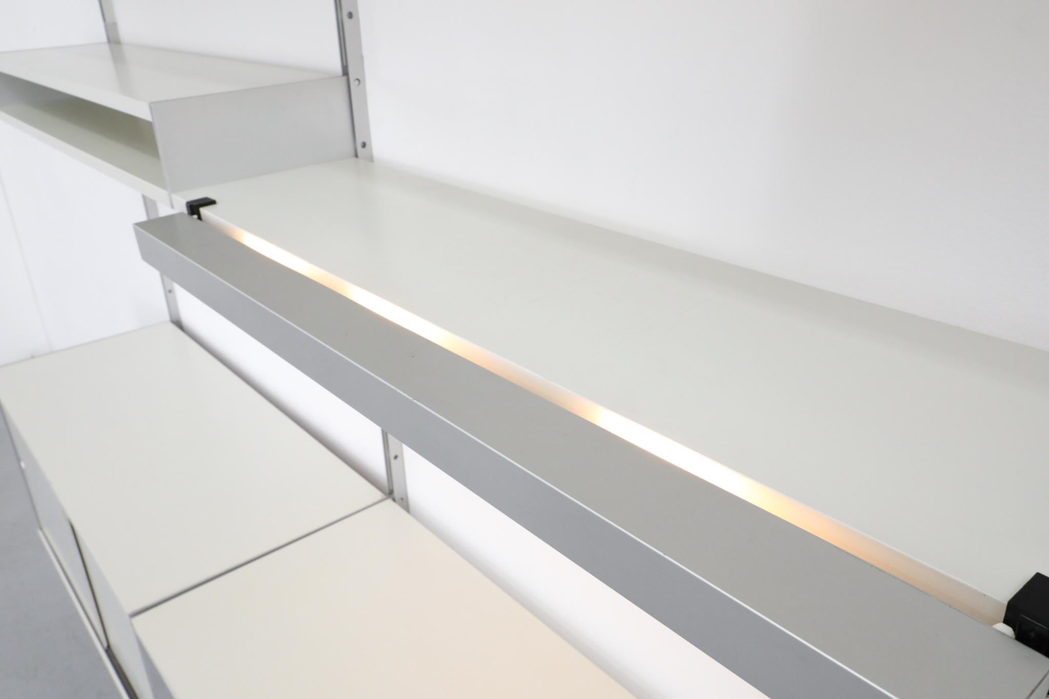 Aluminum Dieter Rams ‘606 Series’ Two Section Shelving System