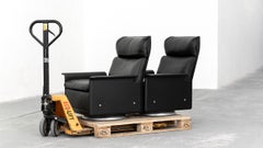 Dieter Rams, 620 Lounge Chair - seltener Drehsessel von Vitsœ in schwarzem Leder, 1962