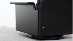 Dieter Rams 620 Swivel Lounge Chair and Ottoman for Vitsoe in Black Leather