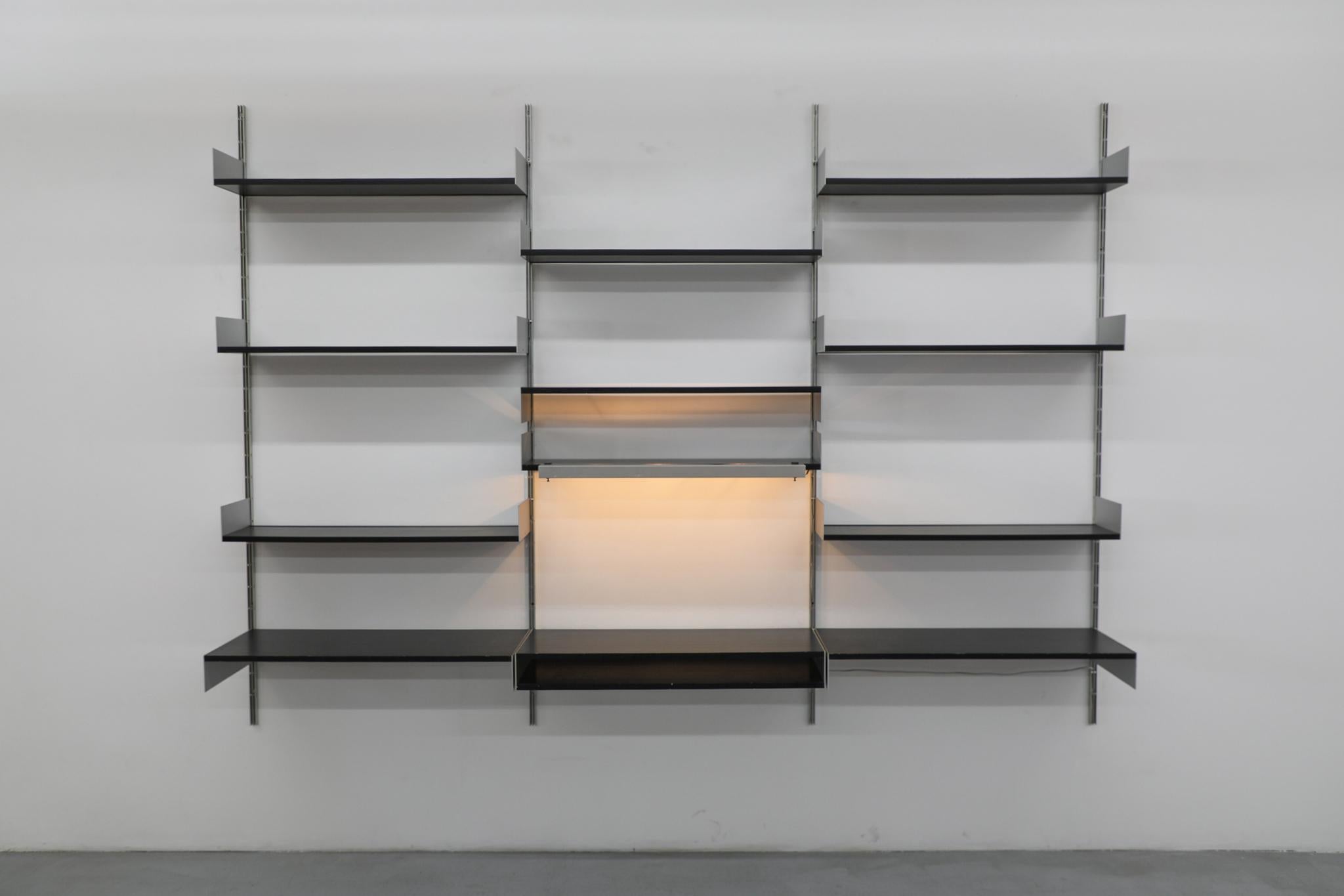 Mid-Century Modern Dieter Rams Black '606' Wall Mount Shelving Unit for Vitsoe For Sale