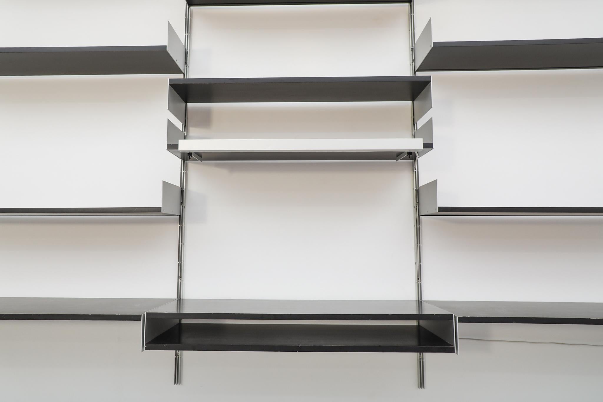 Aluminum Dieter Rams Black '606' Wall Mount Shelving Unit for Vitsoe For Sale