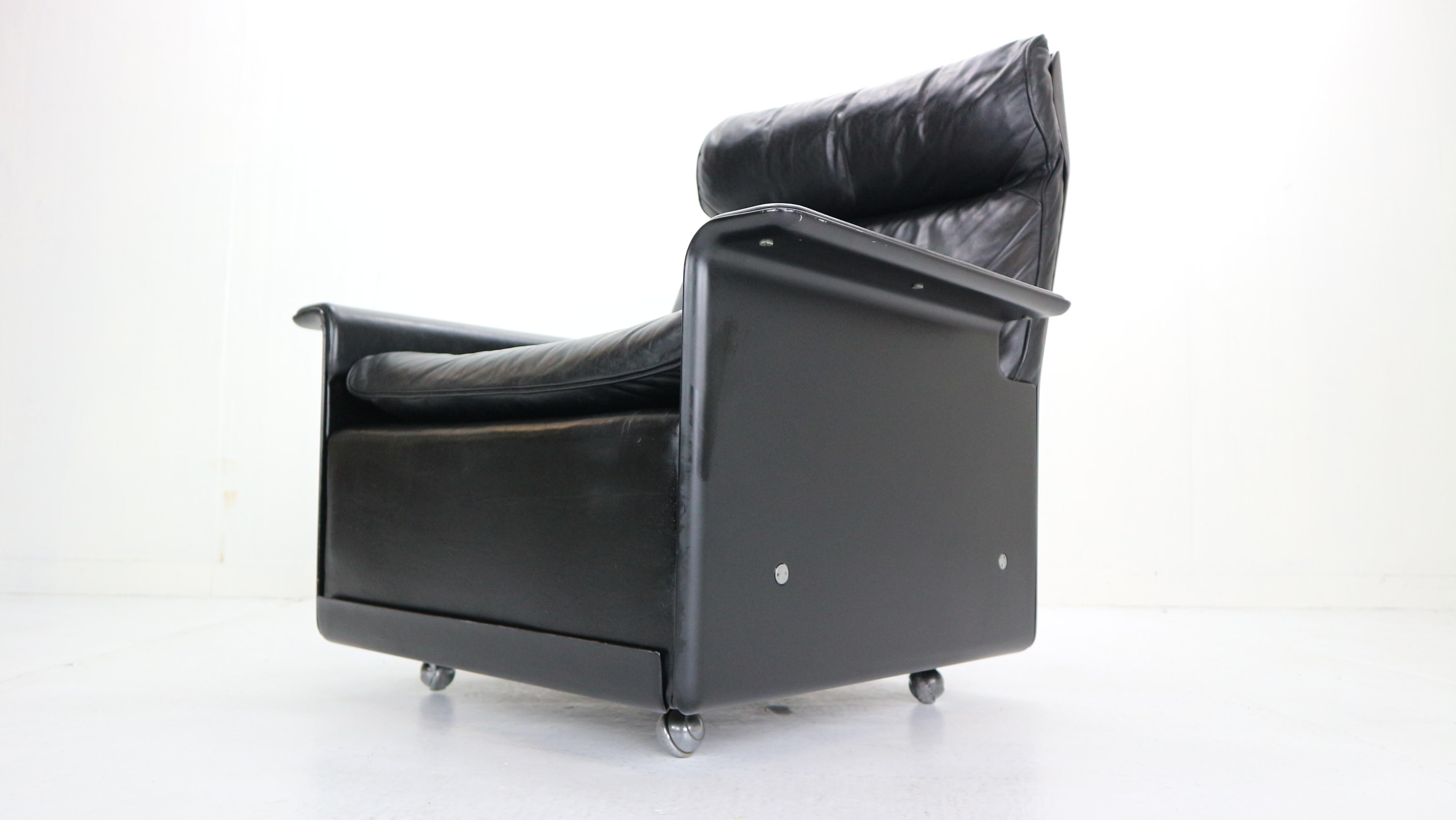 Dieter Rams Black Leather Lounge Chair Model-620 for Vitsœ, 1970s 3