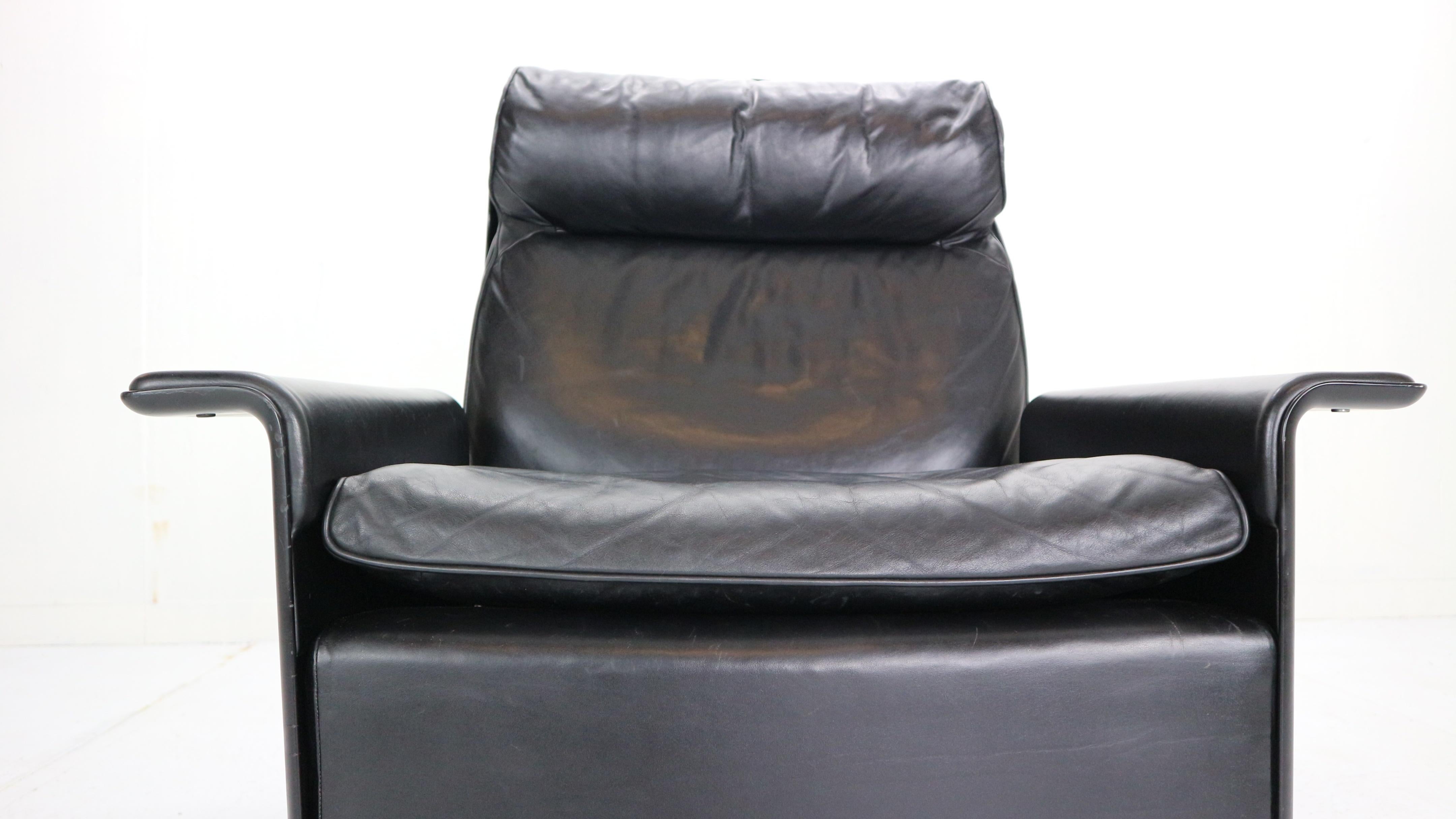 Dieter Rams Black Leather Lounge Chair Model-620 for Vitsœ, 1970s 4