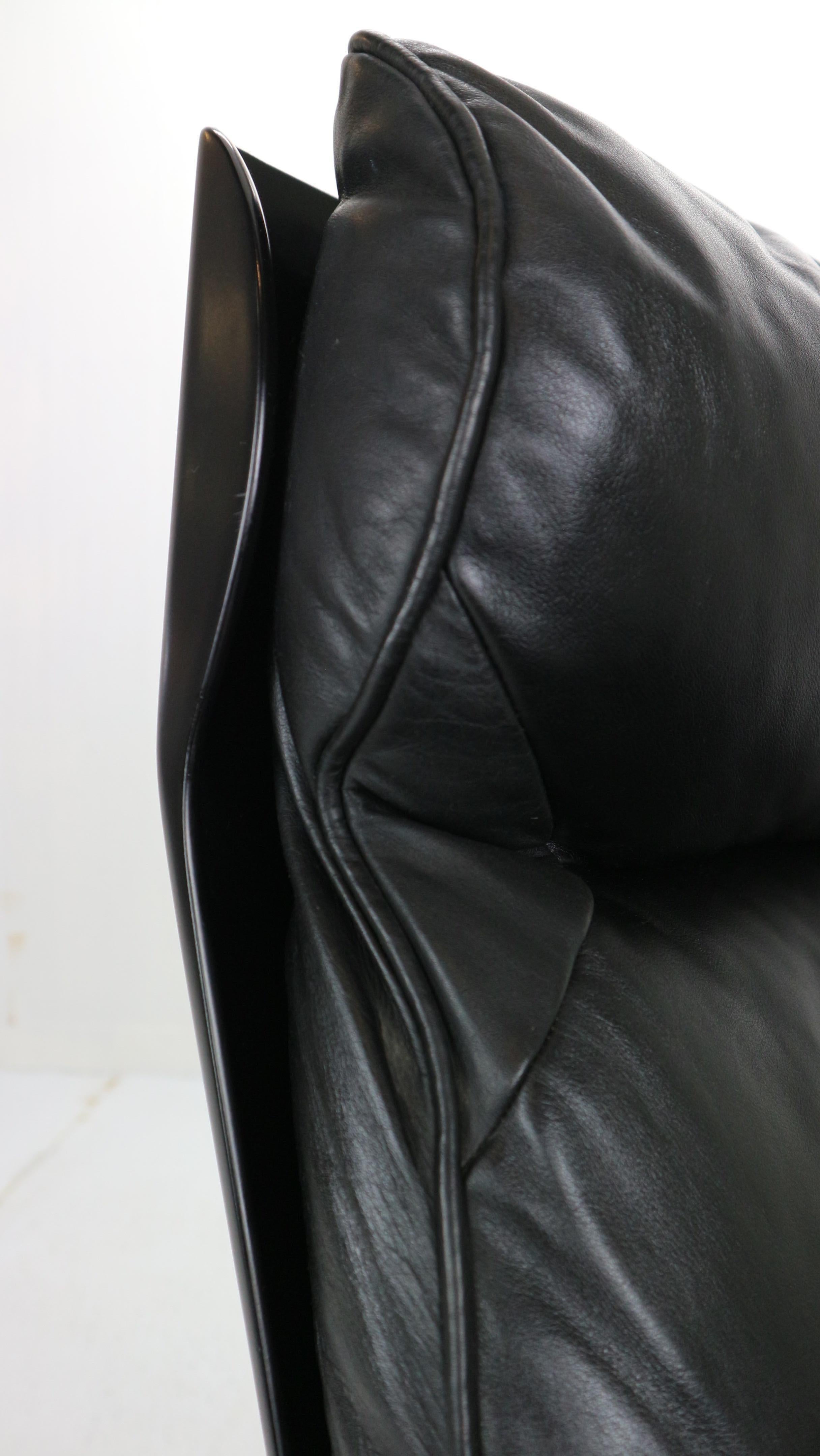 Dieter Rams Black Leather Lounge Chair Model-620 for Vitsœ, 1970s 5