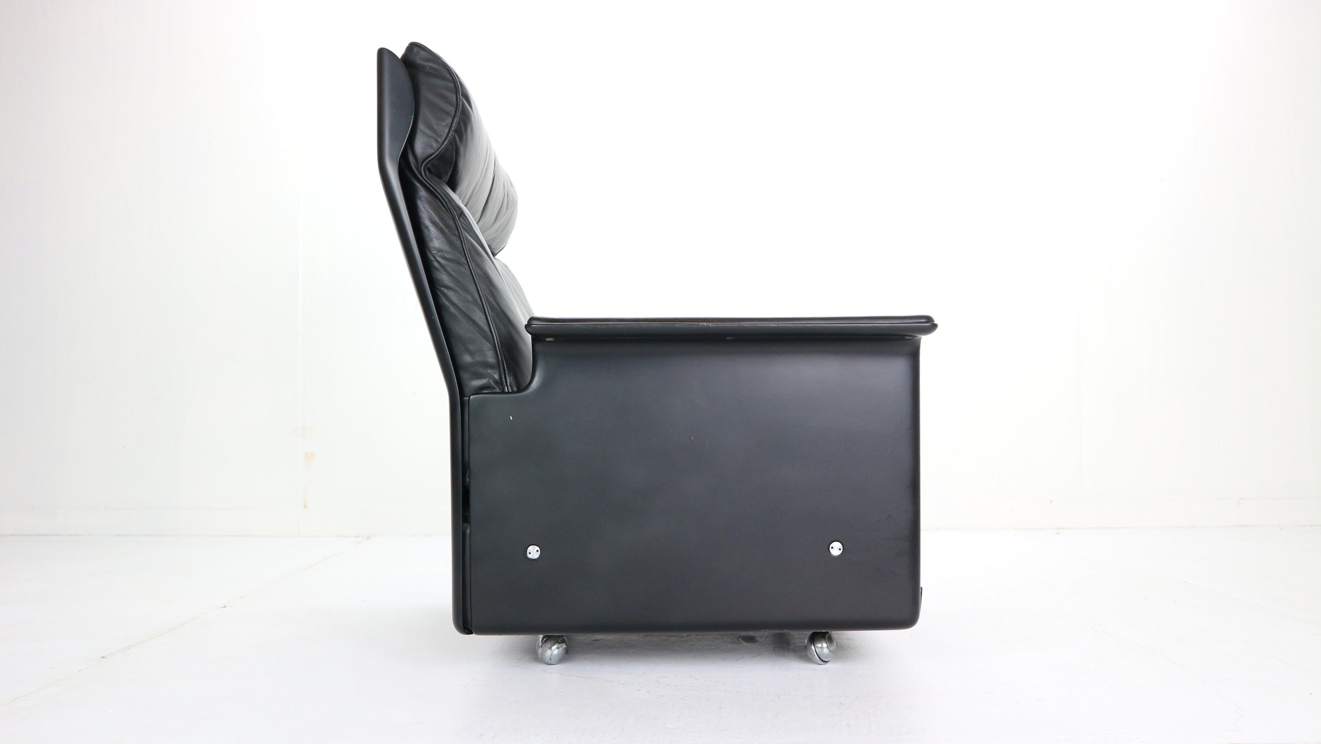 Dieter Rams Black Leather Lounge Chair Model-620 for Vitsœ, 1970s 1