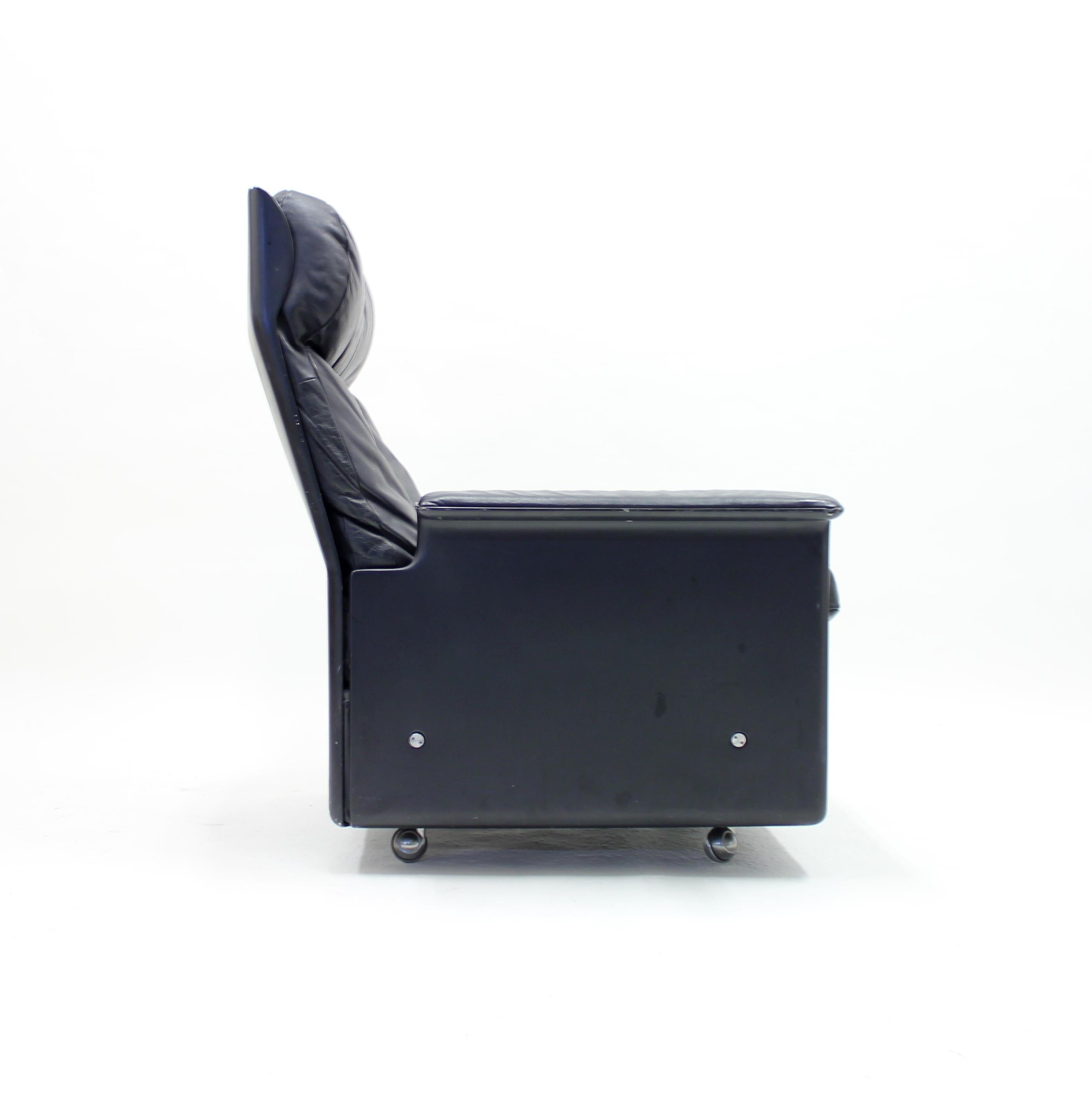 Dieter Rams, Black Leather Lounge Chair Model 620, Vitsœ, 1970s 4