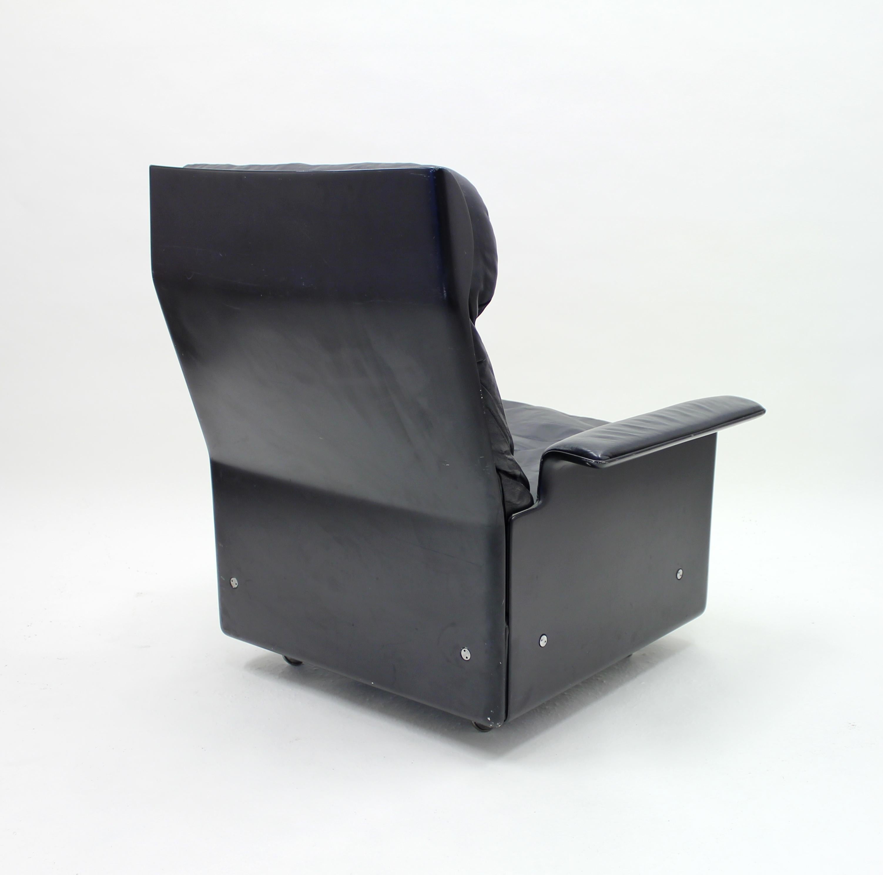 Dieter Rams, Black Leather Lounge Chair Model 620, Vitsœ, 1970s 6