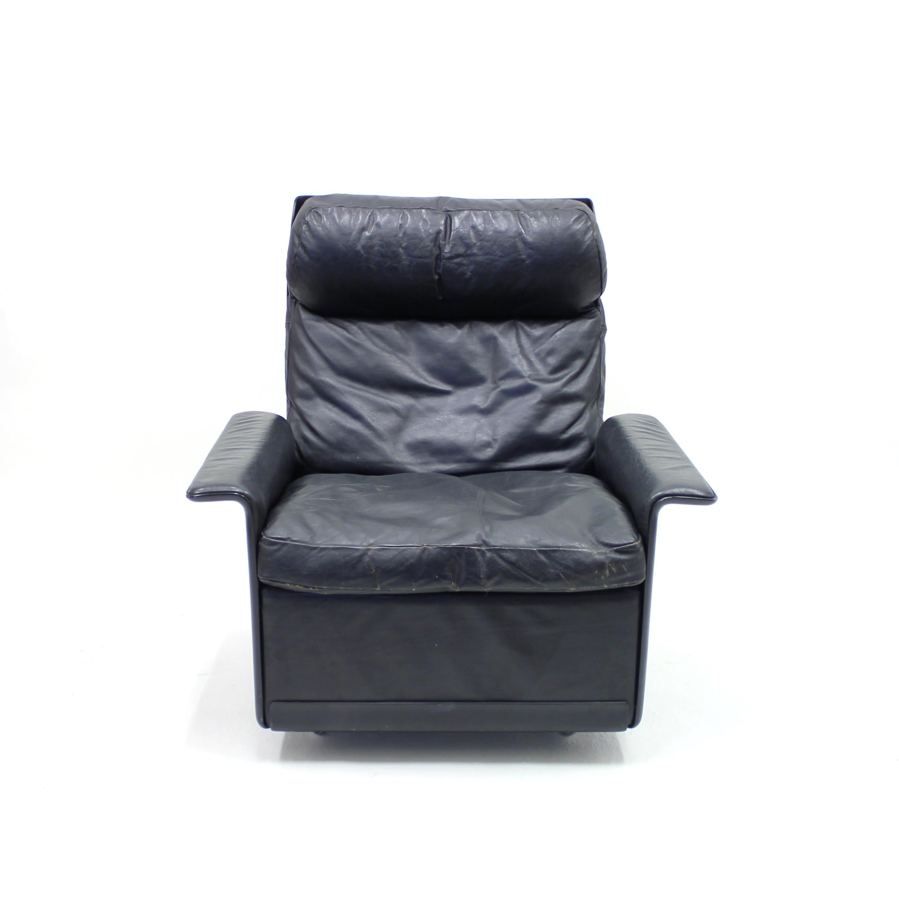Dieter Rams, Black Leather Lounge Chair Model 620, Vitsœ, 1970s 1