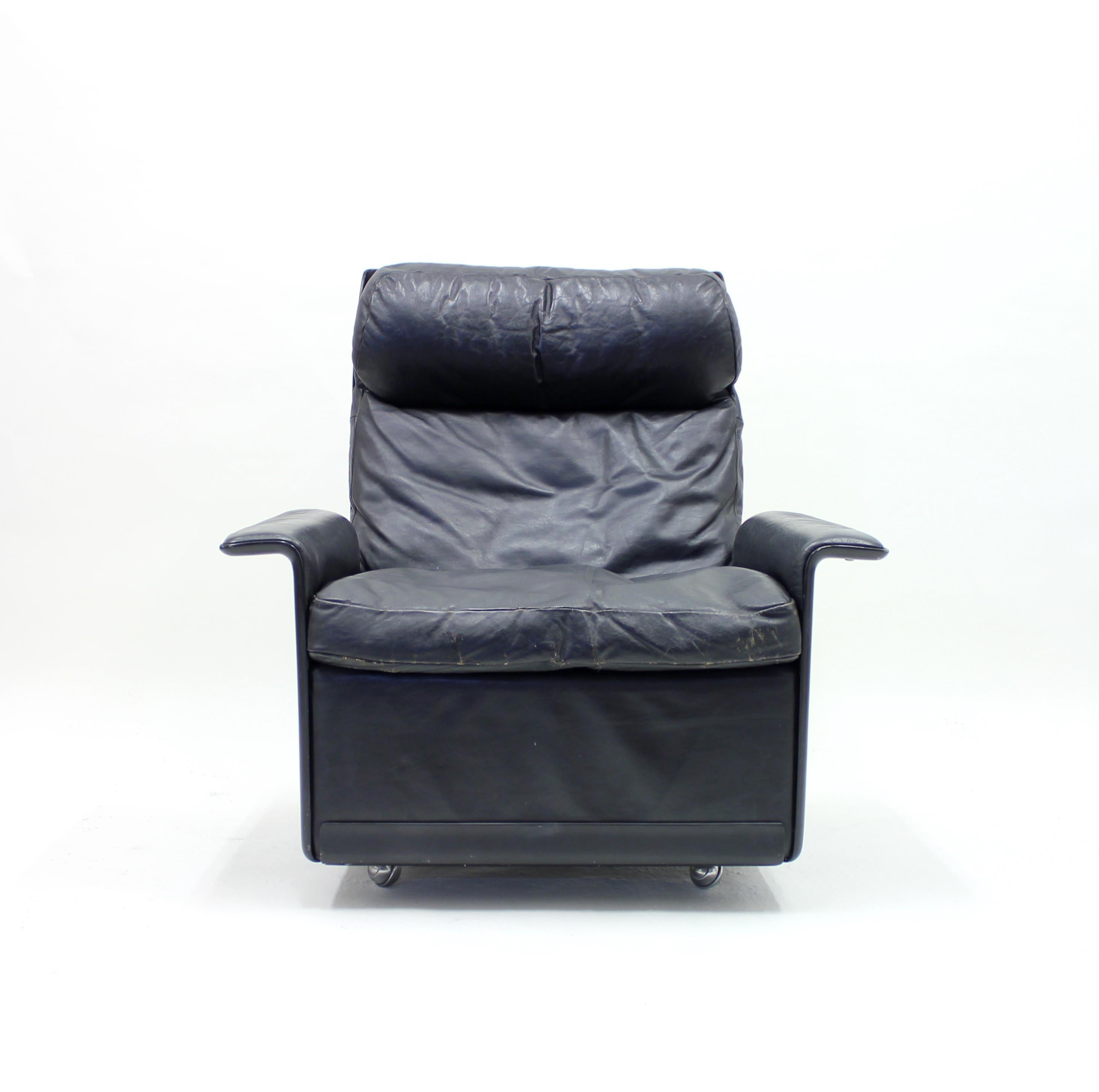 Dieter Rams, Black Leather Lounge Chair Model 620, Vitsœ, 1970s 2