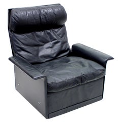 Retro Dieter Rams, Black Leather Lounge Chair Model 620, Vitsœ, 1970s