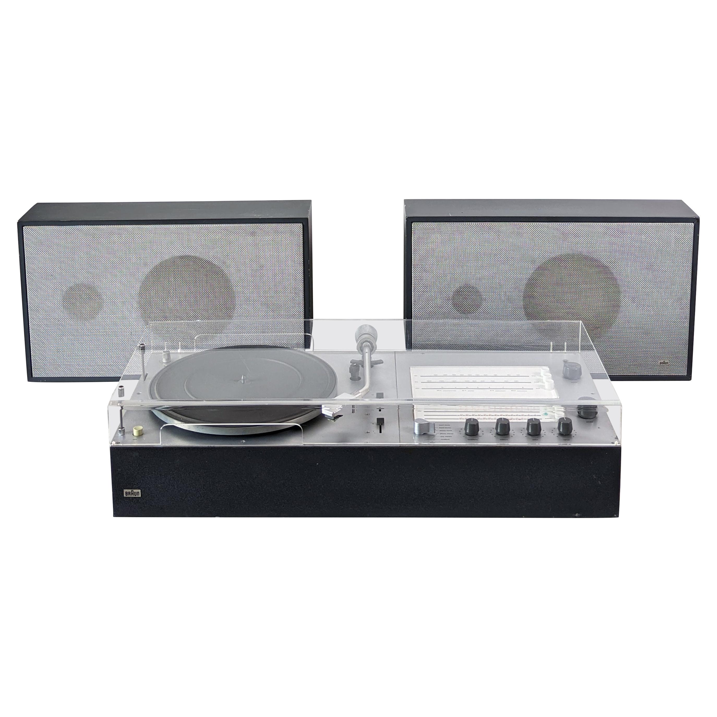 Dieter Rams, Braun Audio 250 TC45/3 Hi-Fi Radiogram Record Player, L345 Speakers