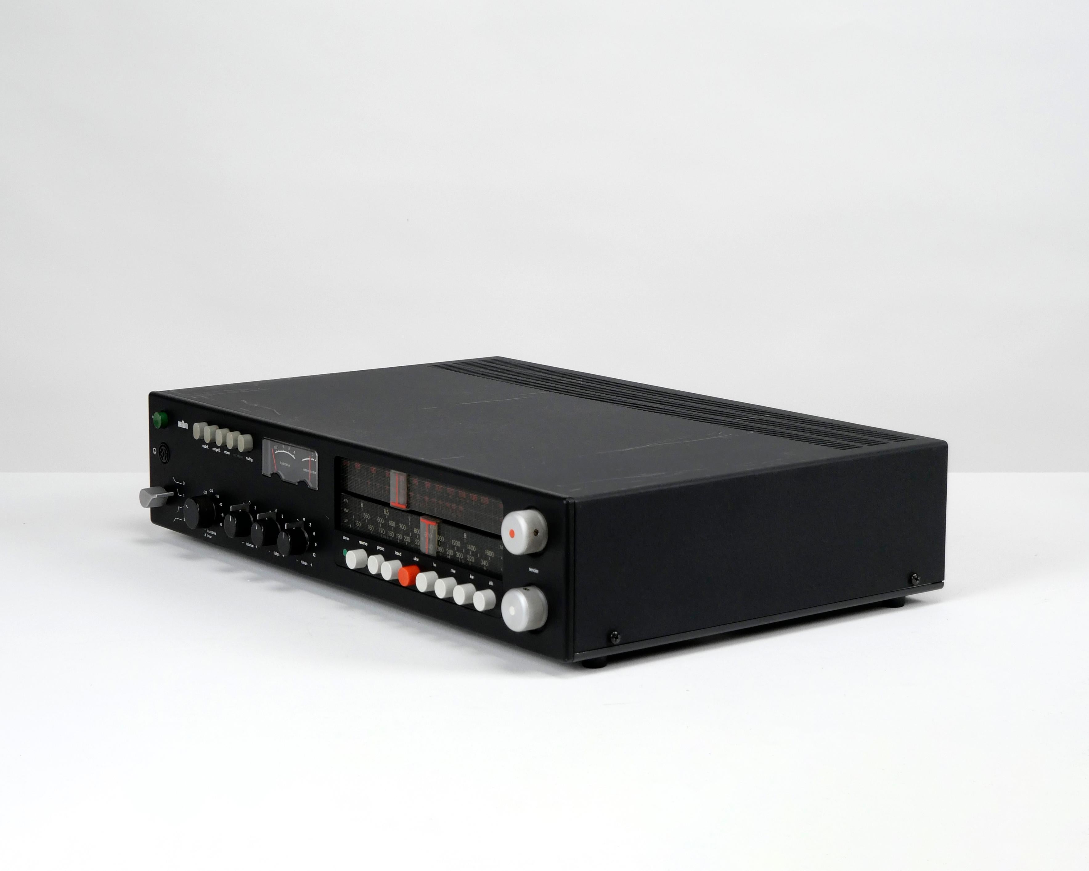 Minimalist Dieter Rams, Braun Regie 510 receiver tuner-amplifier, 1972, stereo hifi audio