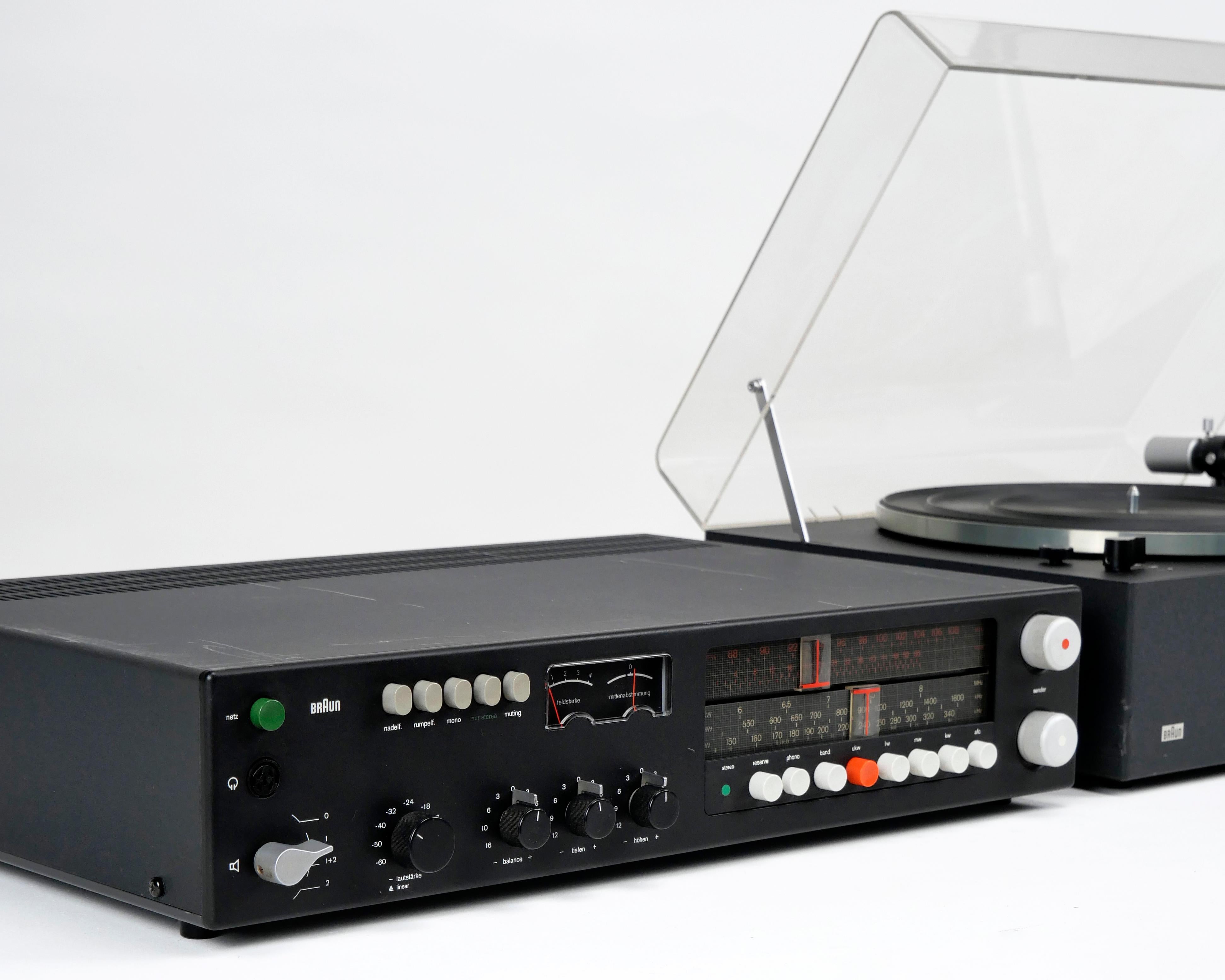 Metal Dieter Rams, Braun Regie 510 receiver tuner-amplifier, 1972, stereo hifi audio