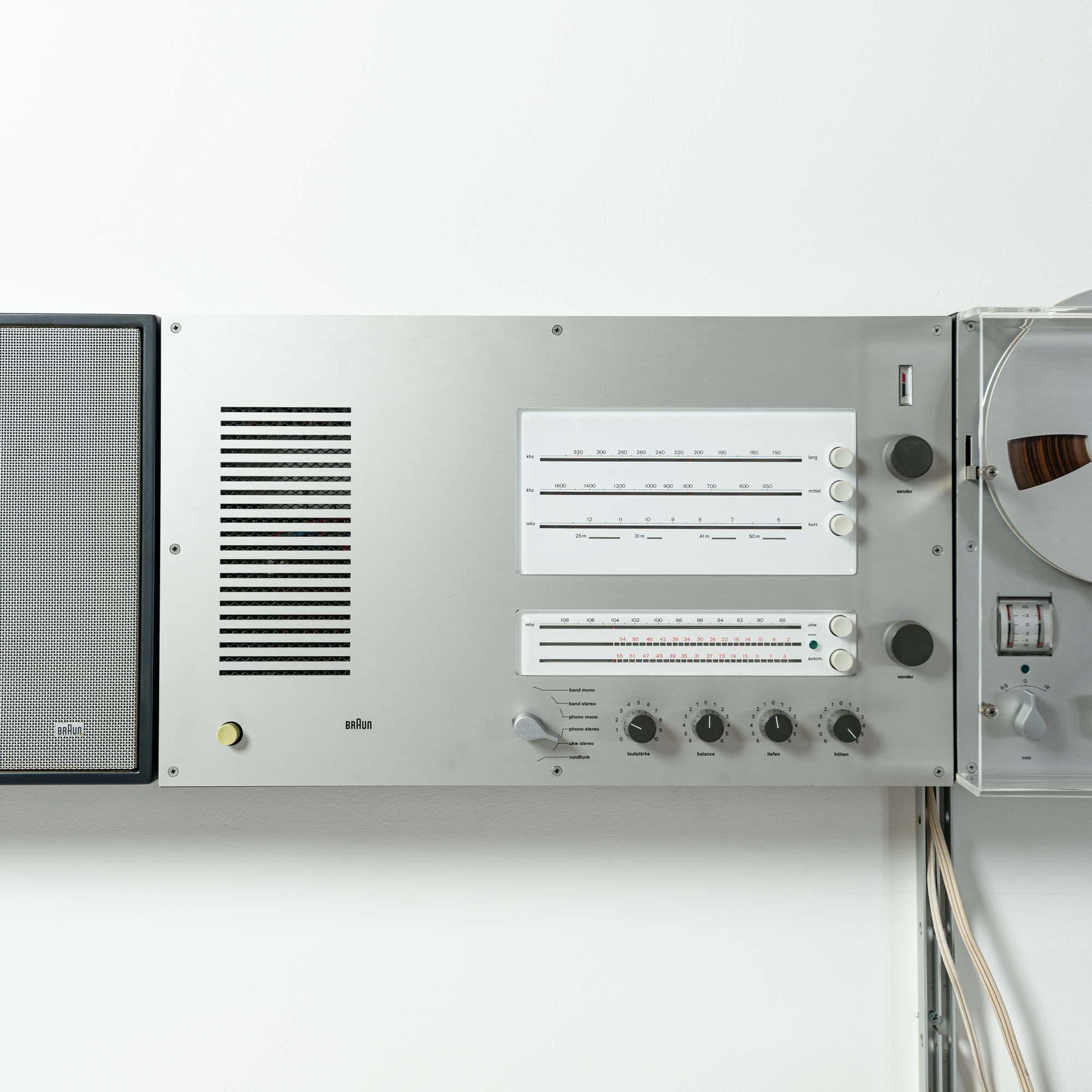 German Dieter Rams for Braun Black Wall Mount Stereo System 