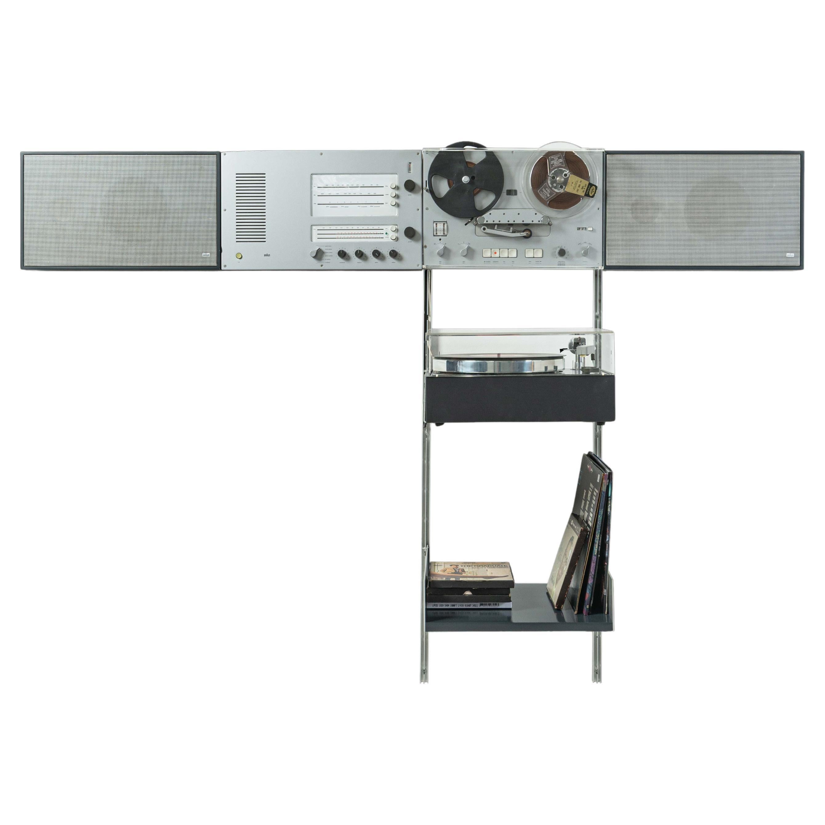 Dieter Rams for Braun Black Wall Mount Stereo System "Wandanlage"