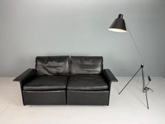 Dieter Rams pour Vitsoe. noir sur noir Canapé / deux places 'RZ 62', 1960s