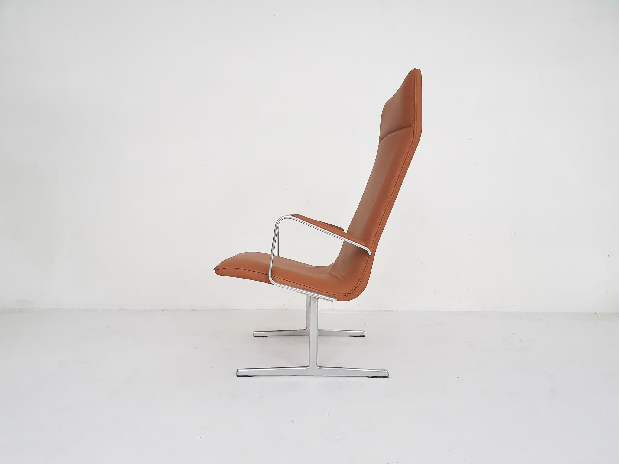 20th Century Dieter Rams for Vitsoe high back lounge chair, model rz60, Germany 1960's For Sale