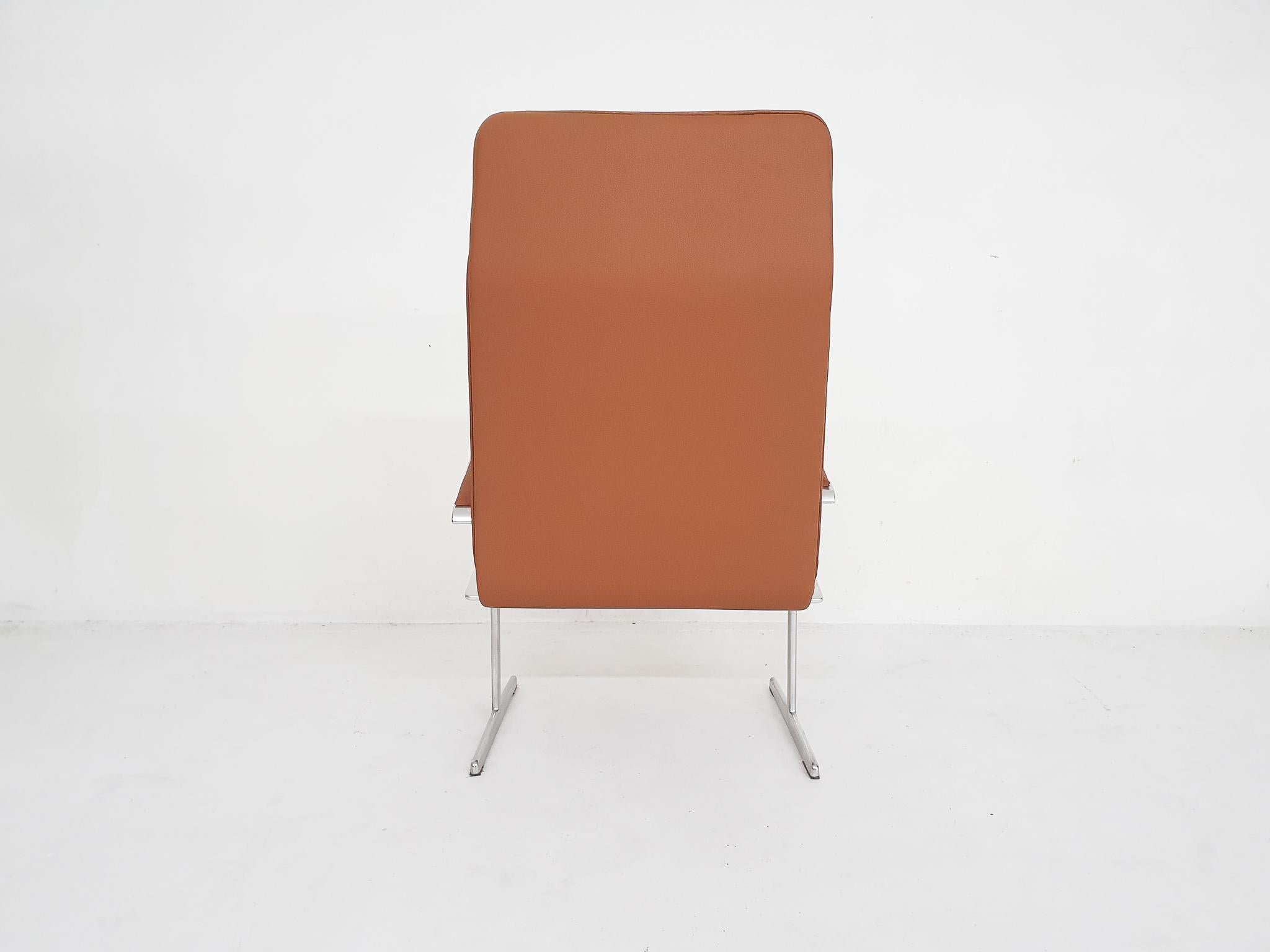 Metal Dieter Rams for Vitsoe high back lounge chair, model rz60, Germany 1960's For Sale