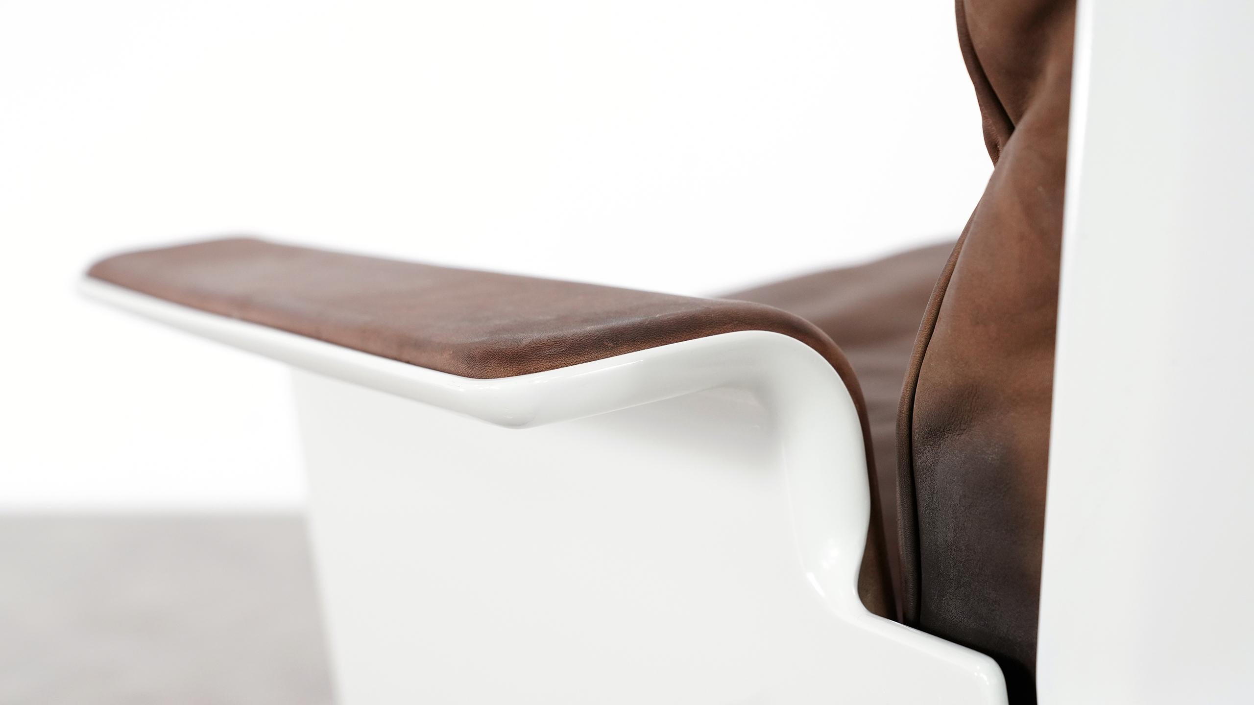 Dieter Rams Lounge Chair RZ 62 1962 by Vitsœ, Germany, Chocolate Leather 2