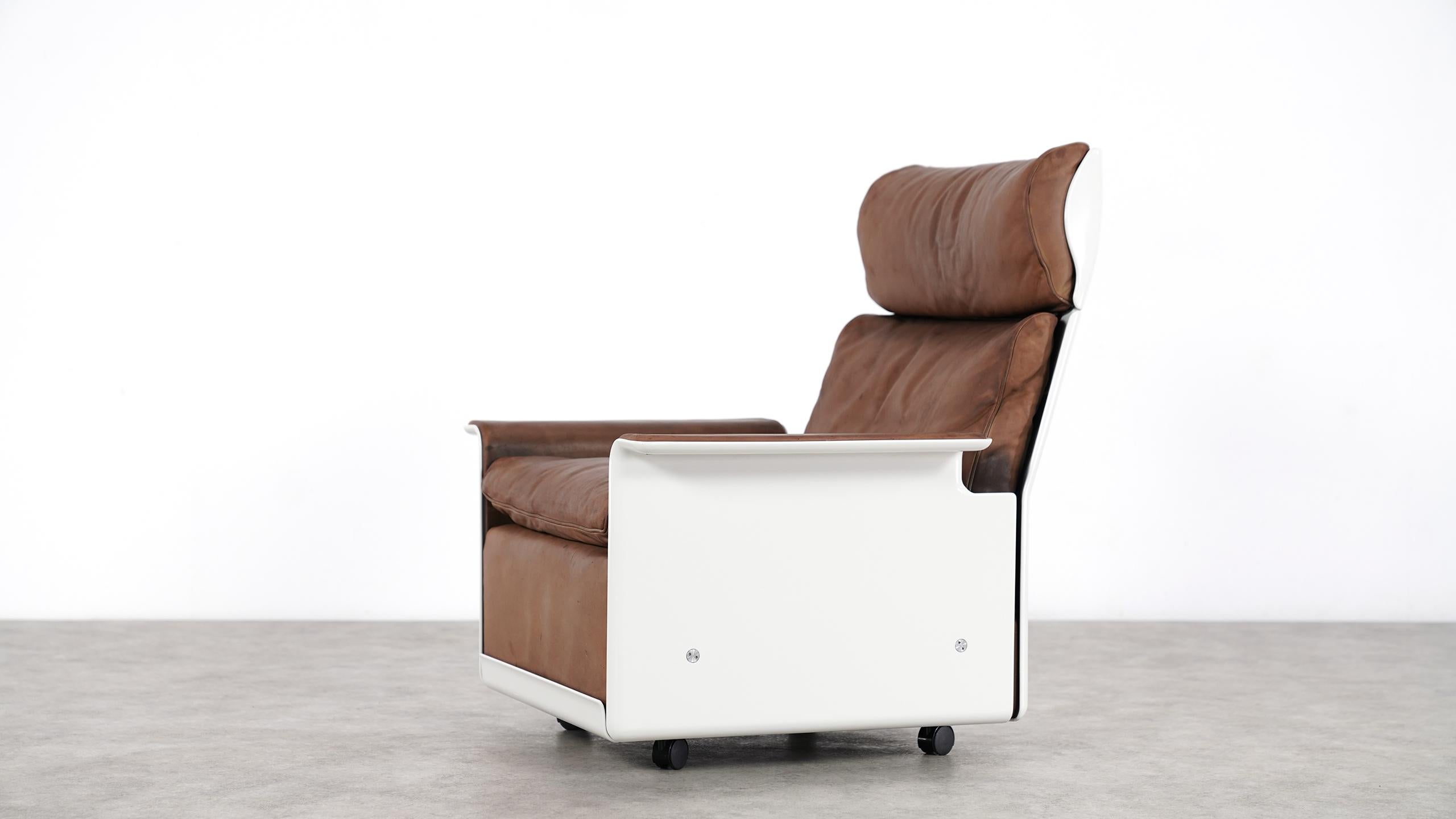 Dieter Rams Lounge Chair RZ 62 1962 by Vitsœ, Germany, Chocolate Leather 5