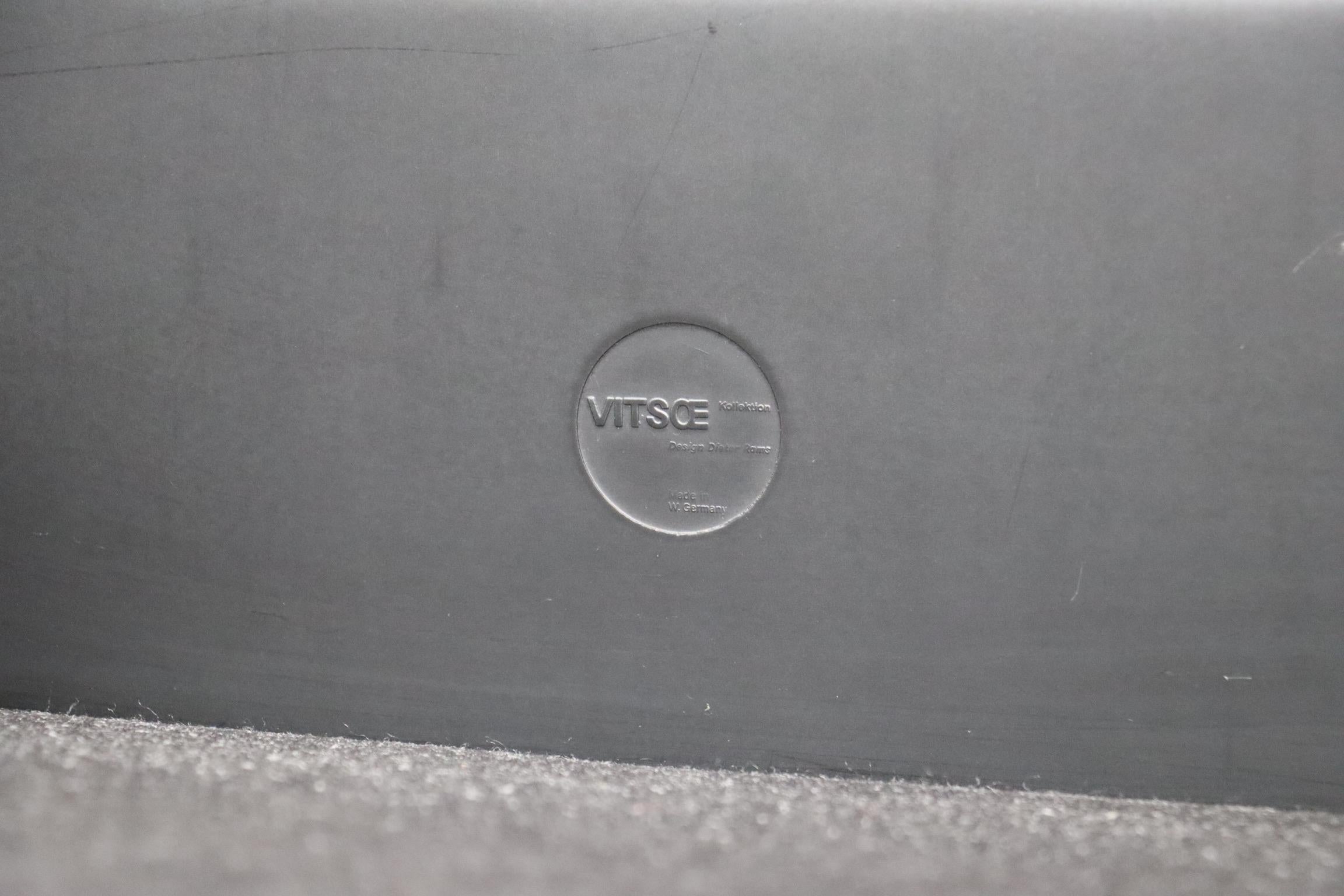 Dieter Rams Modell 620 Zweisitzer-Sofa aus schwarzem Leder für Vitsoe, 1980er Jahre 9