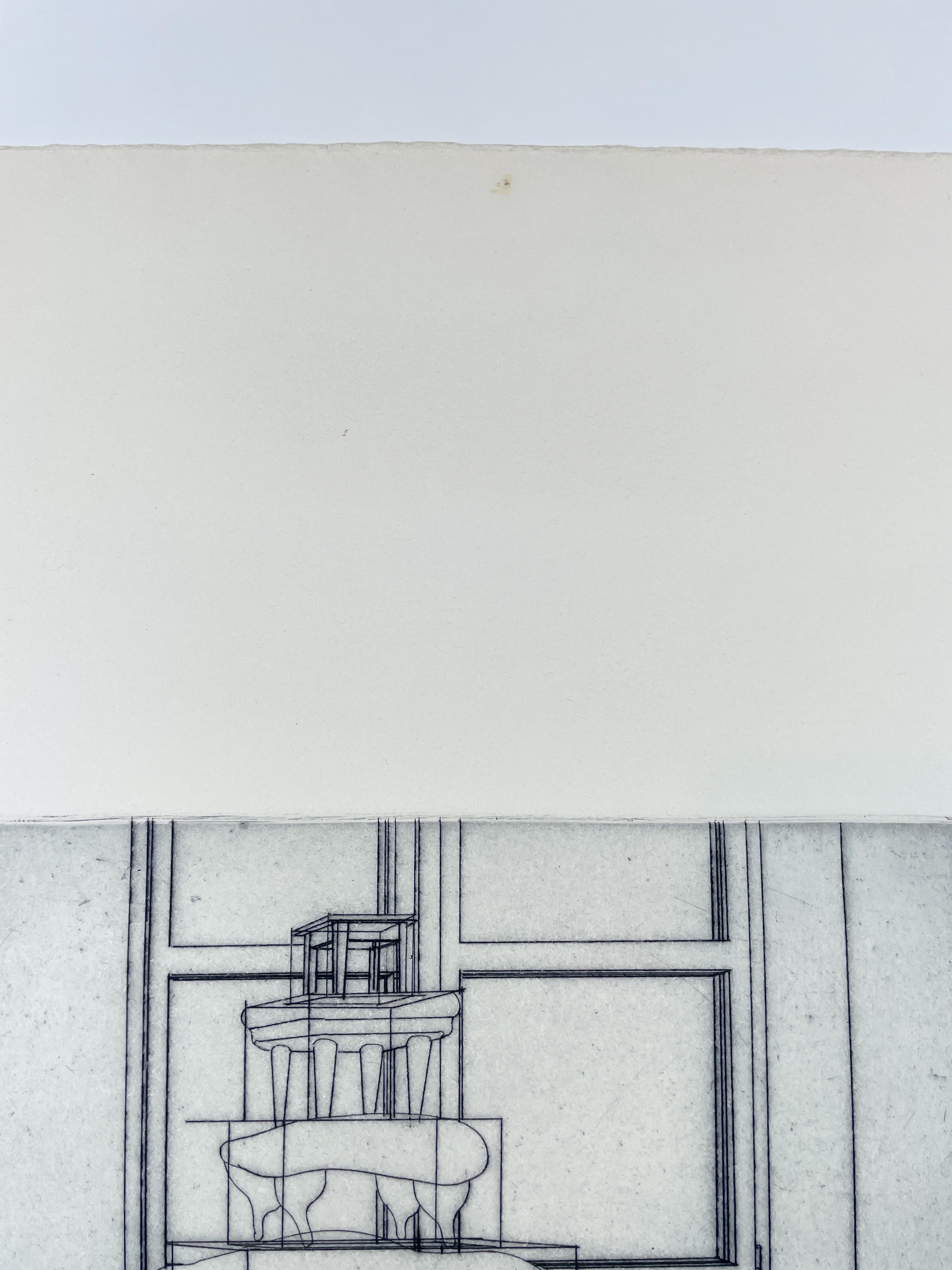A feminine thought Dieter Roth portfolio abstract geometric black white etching For Sale 5
