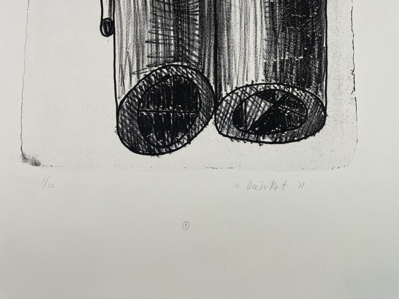 A Muse by Dieter Roth set of ten abstract black and white lithographs For Sale 1
