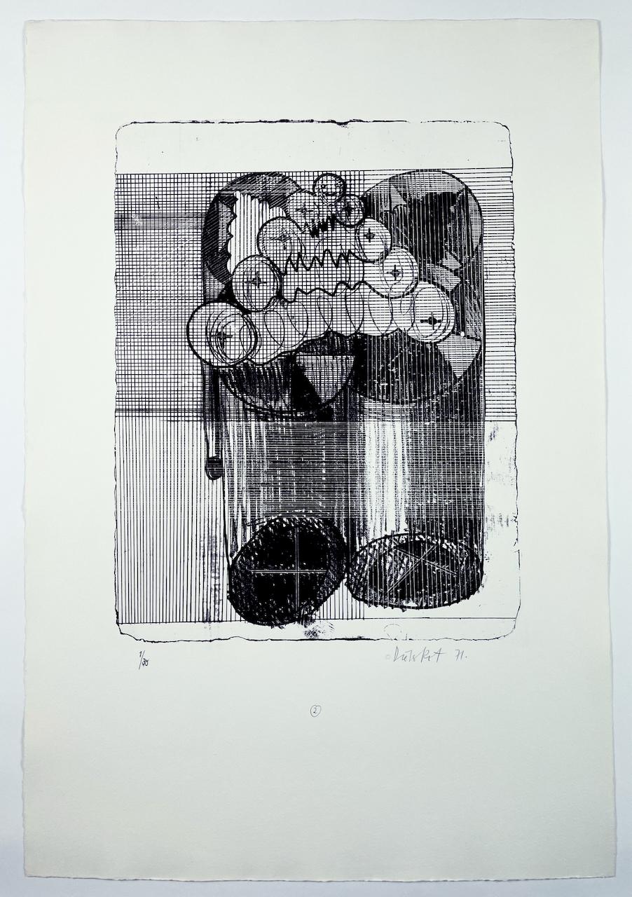 A Muse by Dieter Roth set of ten abstract black and white lithographs For Sale 2