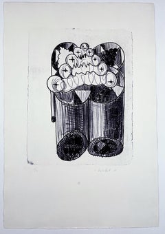 Vintage A Muse by Dieter Roth set of ten abstract black and white lithographs