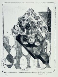 A Muse (single print #11) by Dieter Roth abstract black and white lithograph
