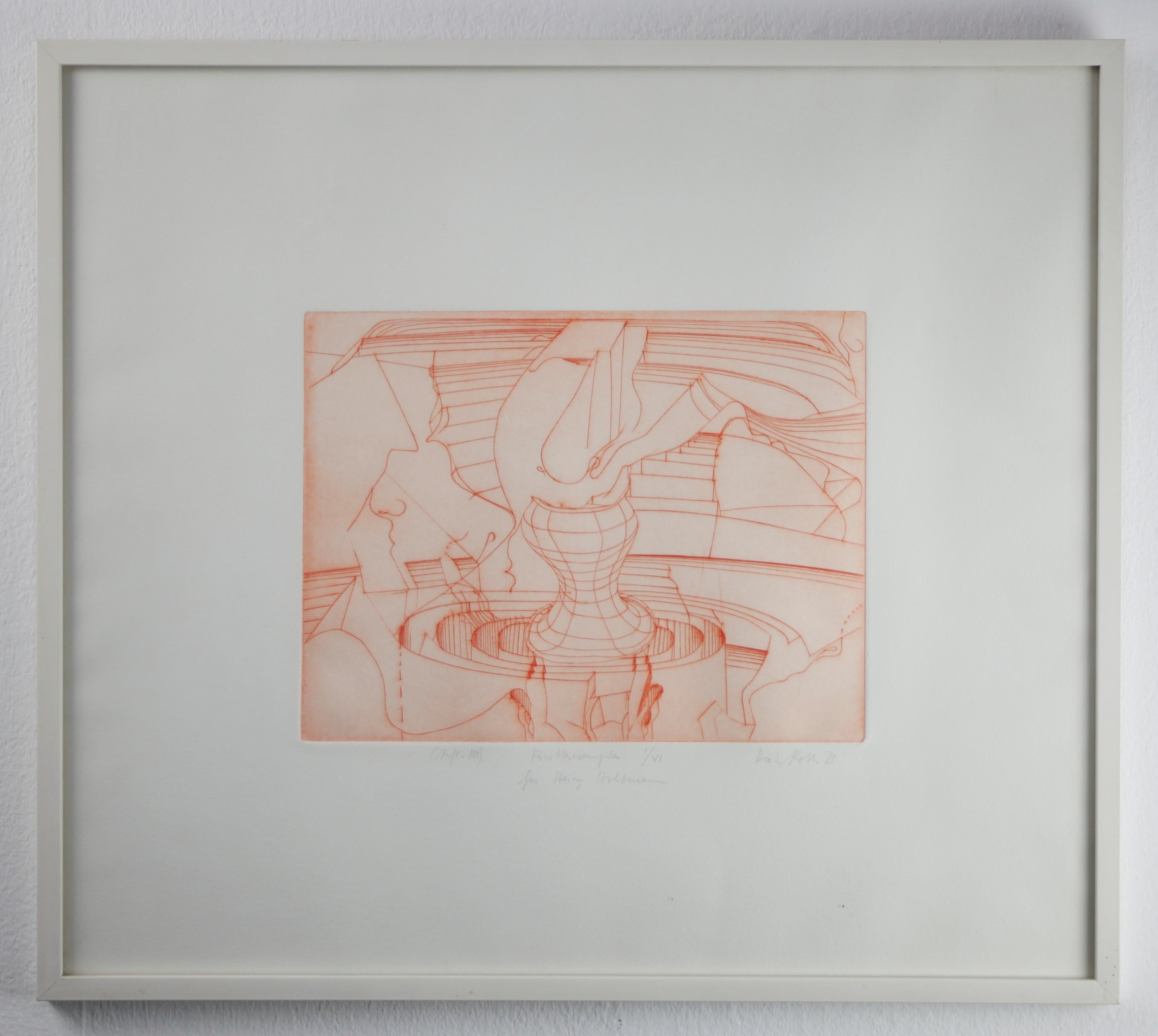 "Outlook", original abstract print, one of six artist proofs, framed