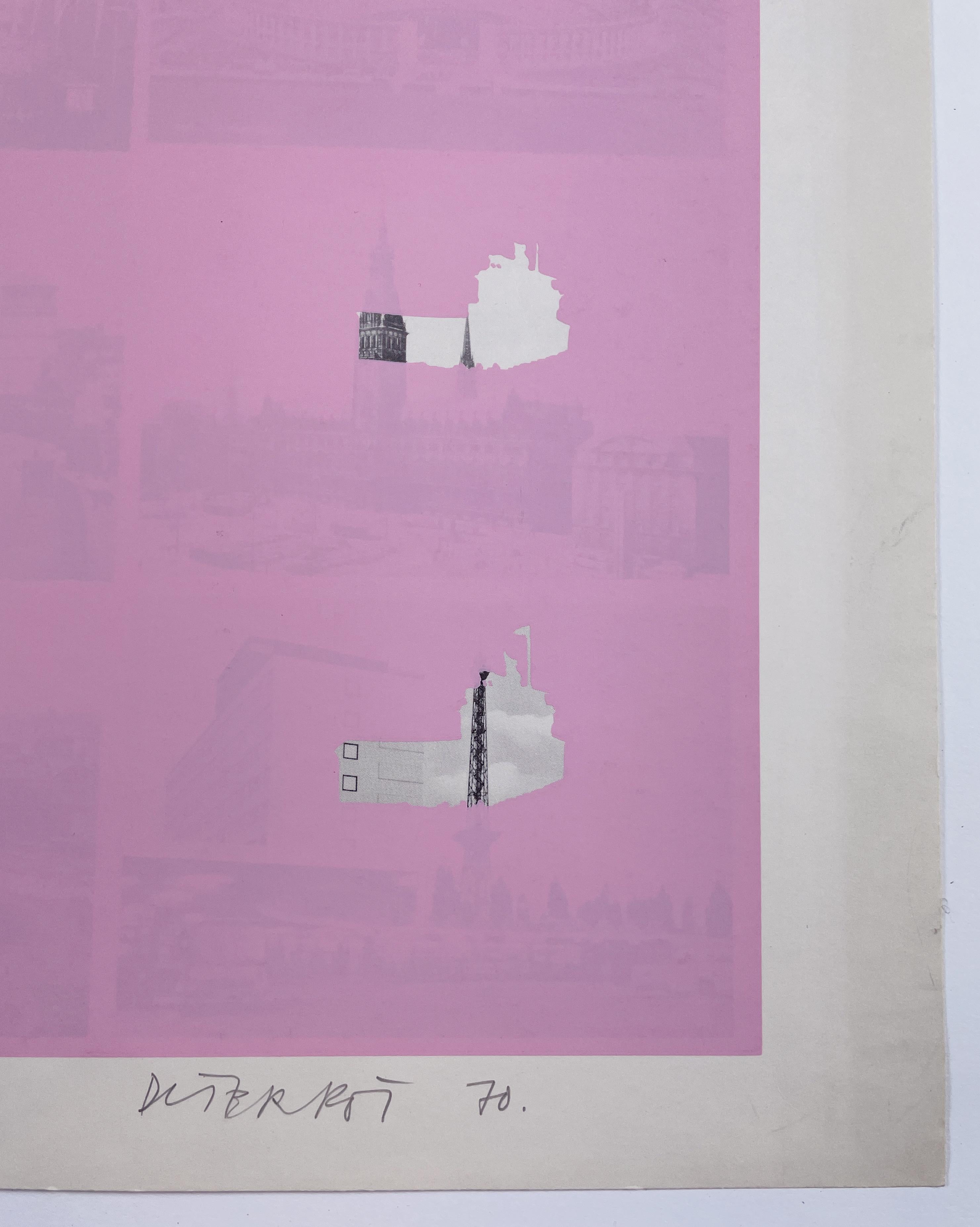 Postal del monumento arquitectónico Berlín 2 de Dieter Roth en rosa de Alemania en venta 6