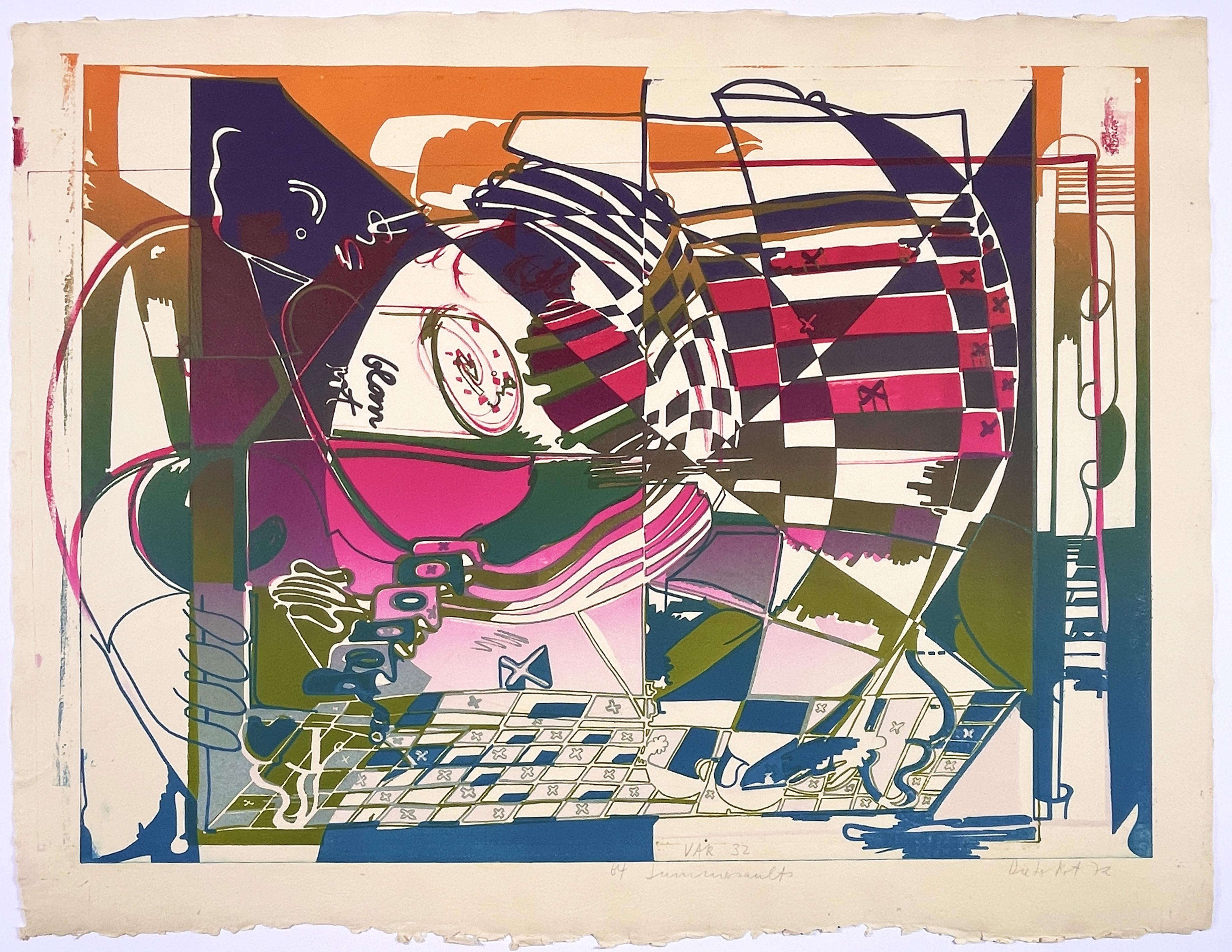 Double Somersault by Dieter Roth (pair of prints) colorful abstract geometric For Sale 1