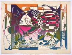 Double Somersault by Dieter Roth (pair of prints) colorful abstract geometric