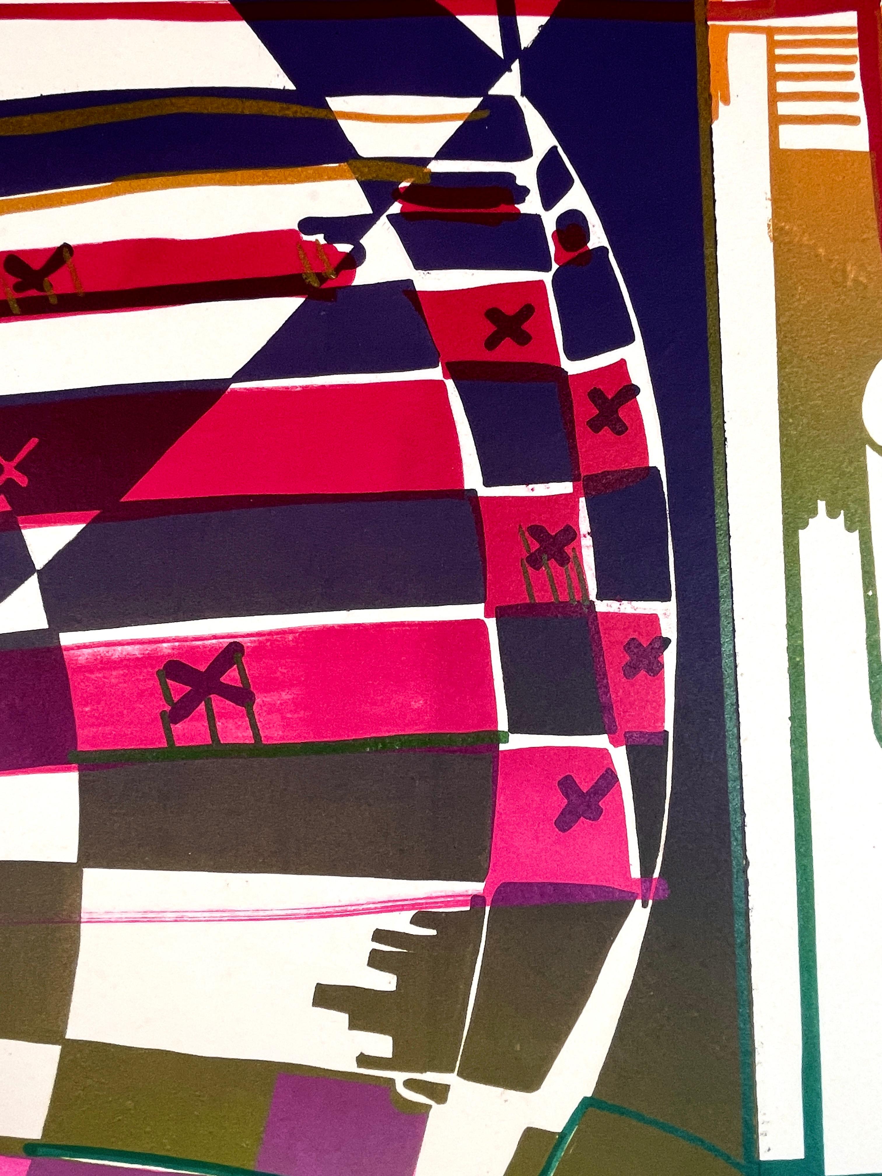 Double Somersault by Dieter Roth (pair of prints) colorful abstract geometric For Sale 3
