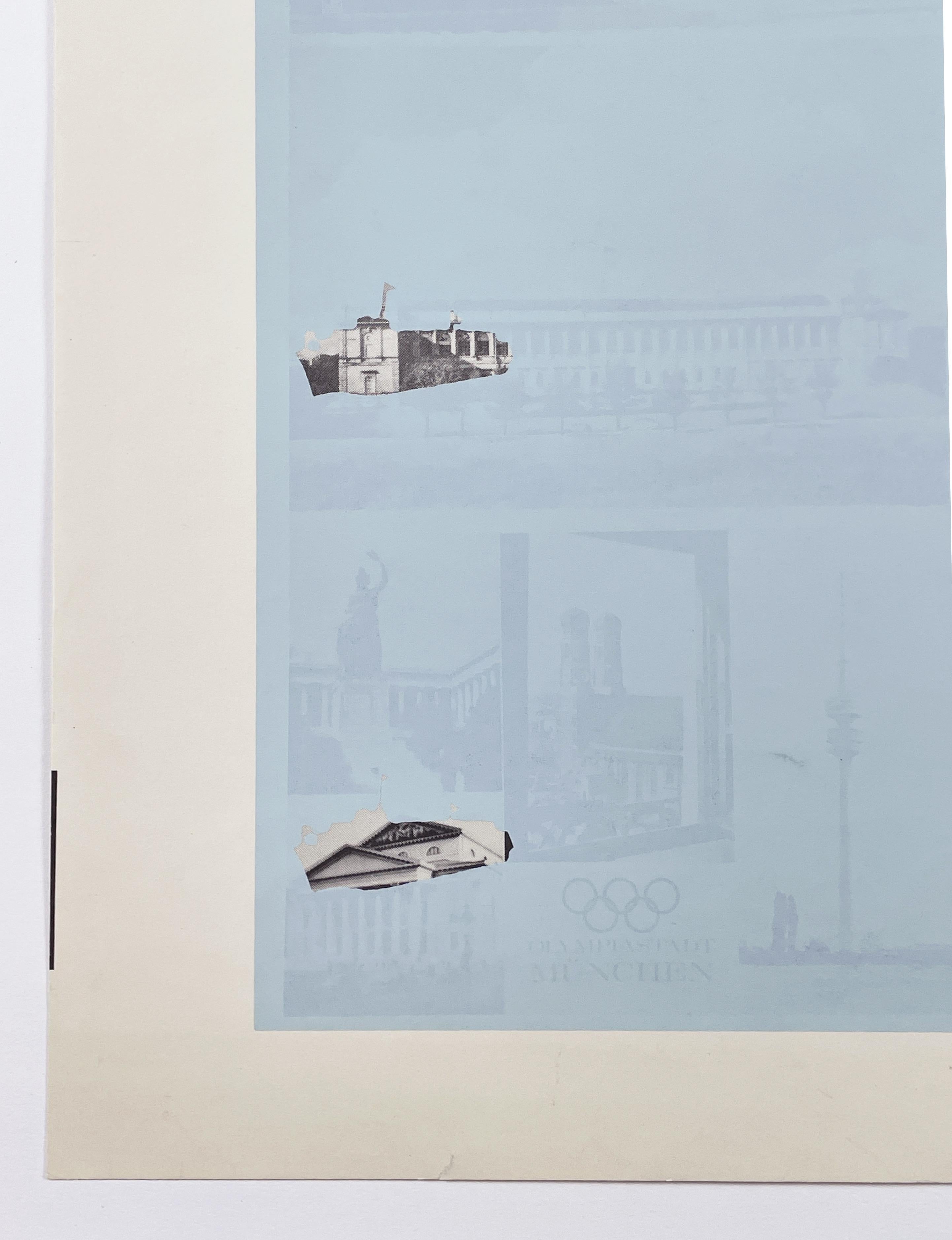 Düsseldorf (Ciudades alemanas) de Dieter Roth monumentos tarjeta postal vintage azul claro en venta 4