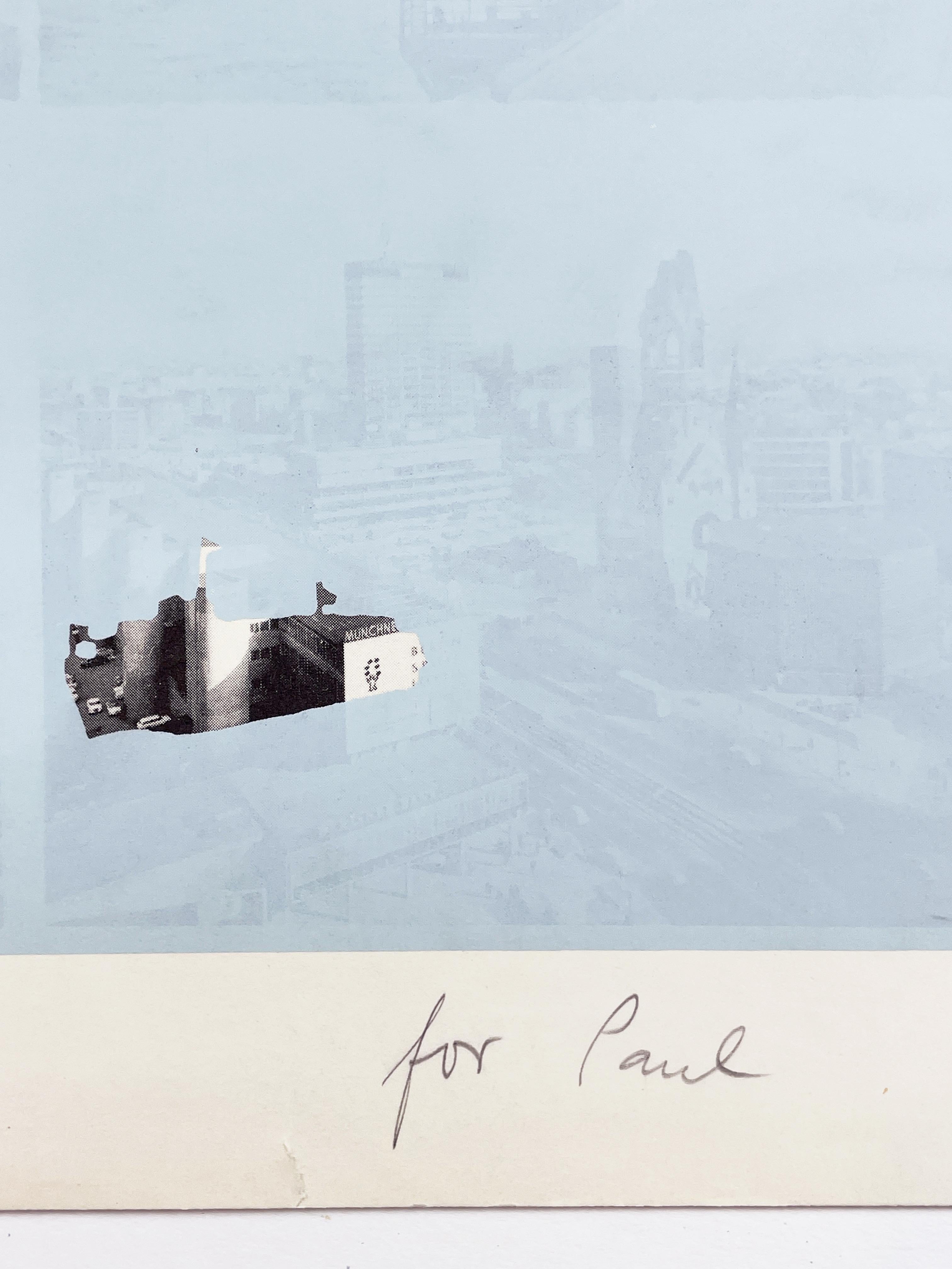 Düsseldorf (Ciudades alemanas) de Dieter Roth monumentos tarjeta postal vintage azul claro en venta 8