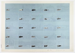 Düsseldorf (Ciudades alemanas) de Dieter Roth monumentos tarjeta postal vintage azul claro