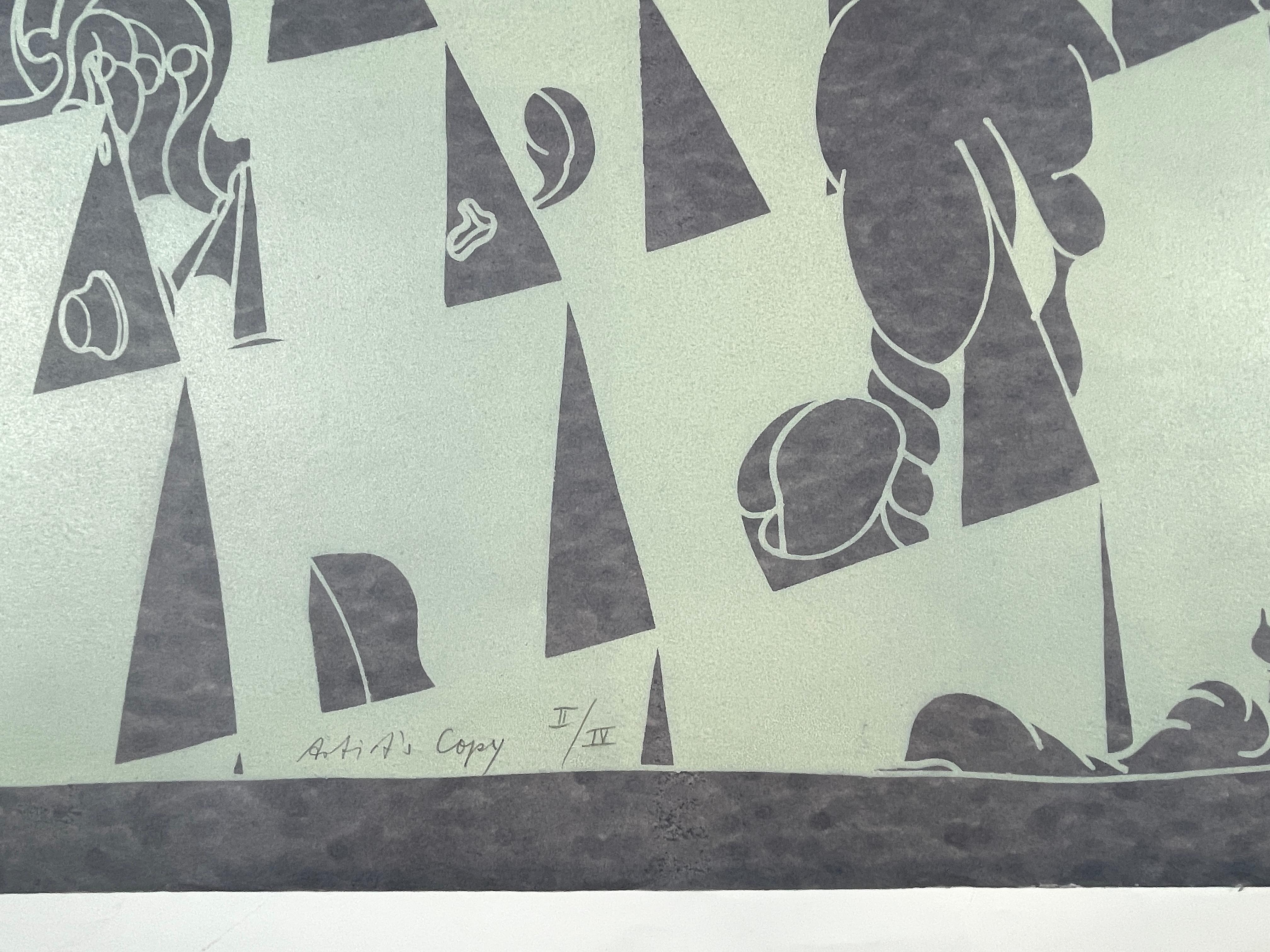 Goodbye Sharpie Dieter Roth black and white geometric abstract print For Sale 1
